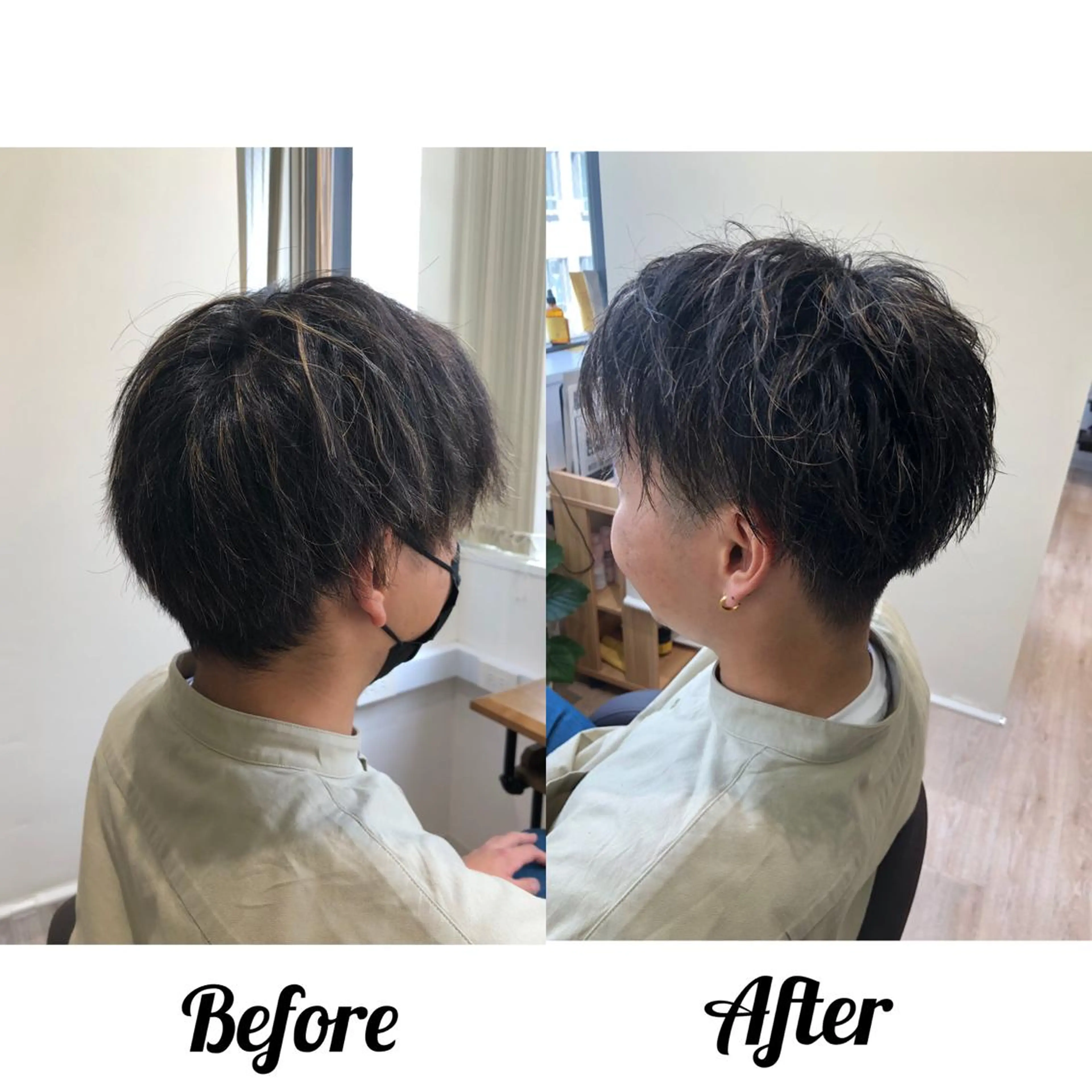 ショート カラー パーマ メンズ 関西センターパート メンズモデル募集のヘアスタイル