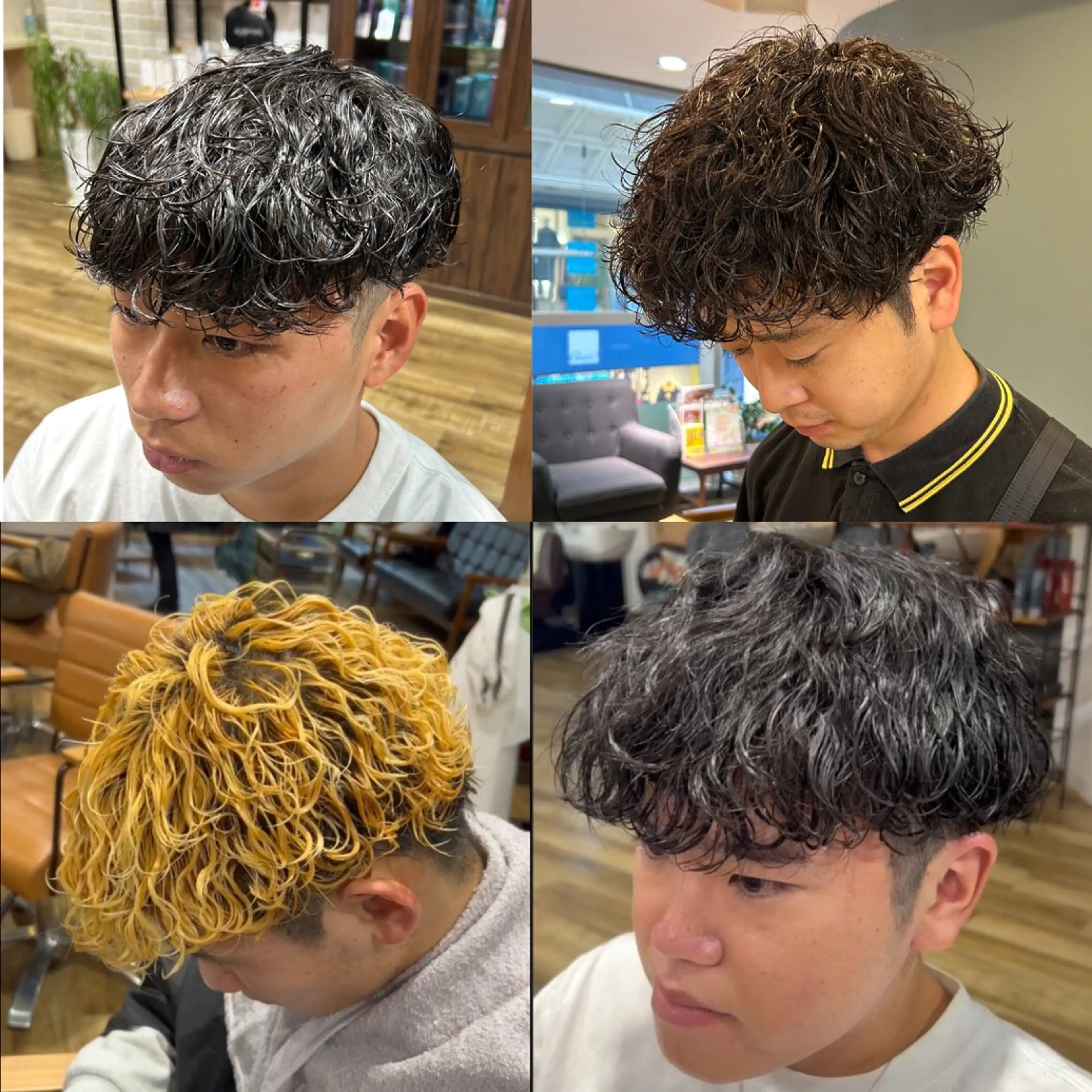 ミディアム パーマ メンズ ミディアムパーマ メンズパーマ 波巻きパーマ カット ヘアカラー パーマ 鶴田 将清のヘアスタイル