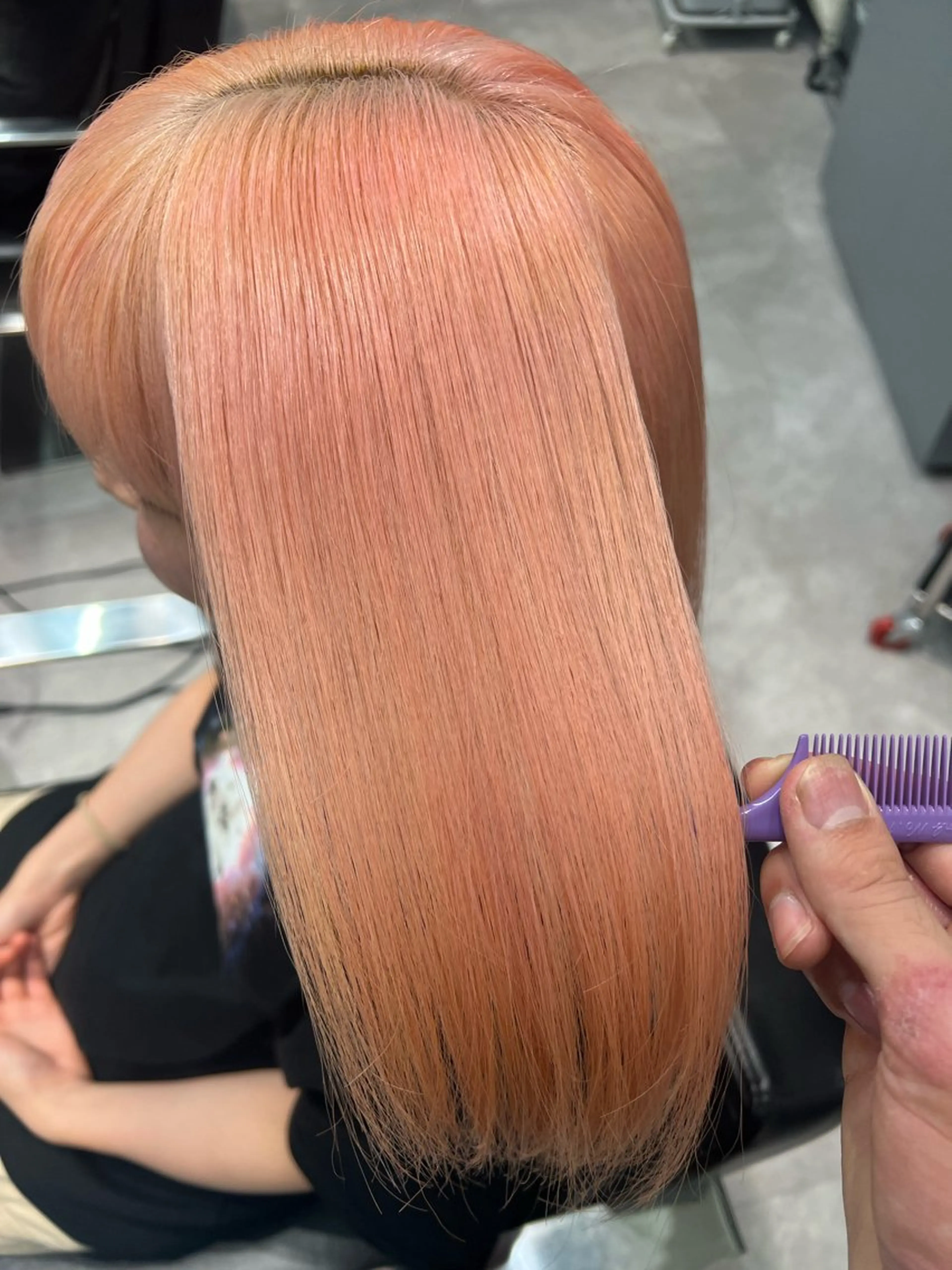 ミディアム カラー ピンクカラー 堀江 /木下椋麻のヘアスタイル