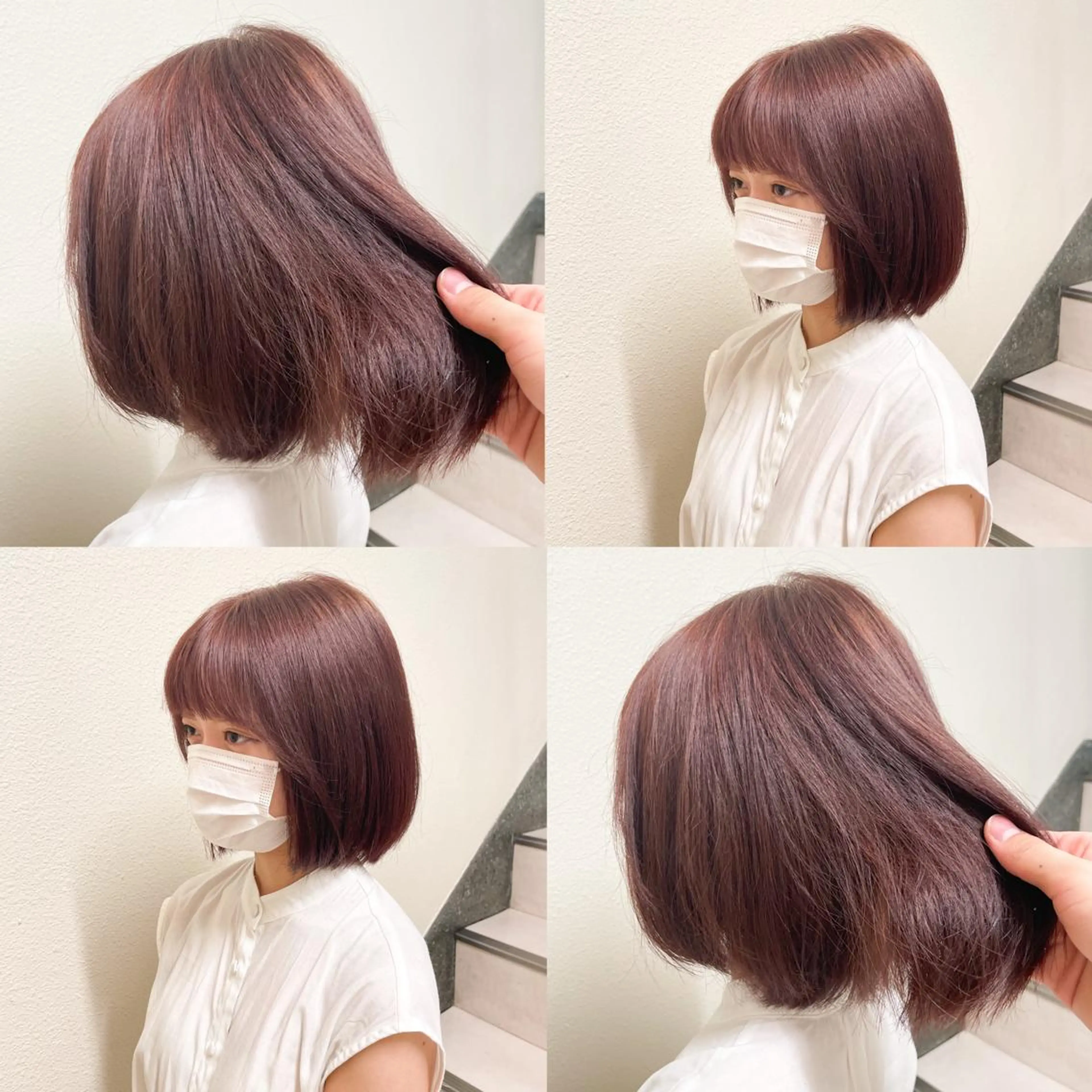 ショート カラー ヘアアレンジ ブリーチ ブラウンカラー ブリーチなしカラー ピンクカラー ピンクブラウン 新宿/顔周りカット/ レイヤー/YUYAのヘアスタイル