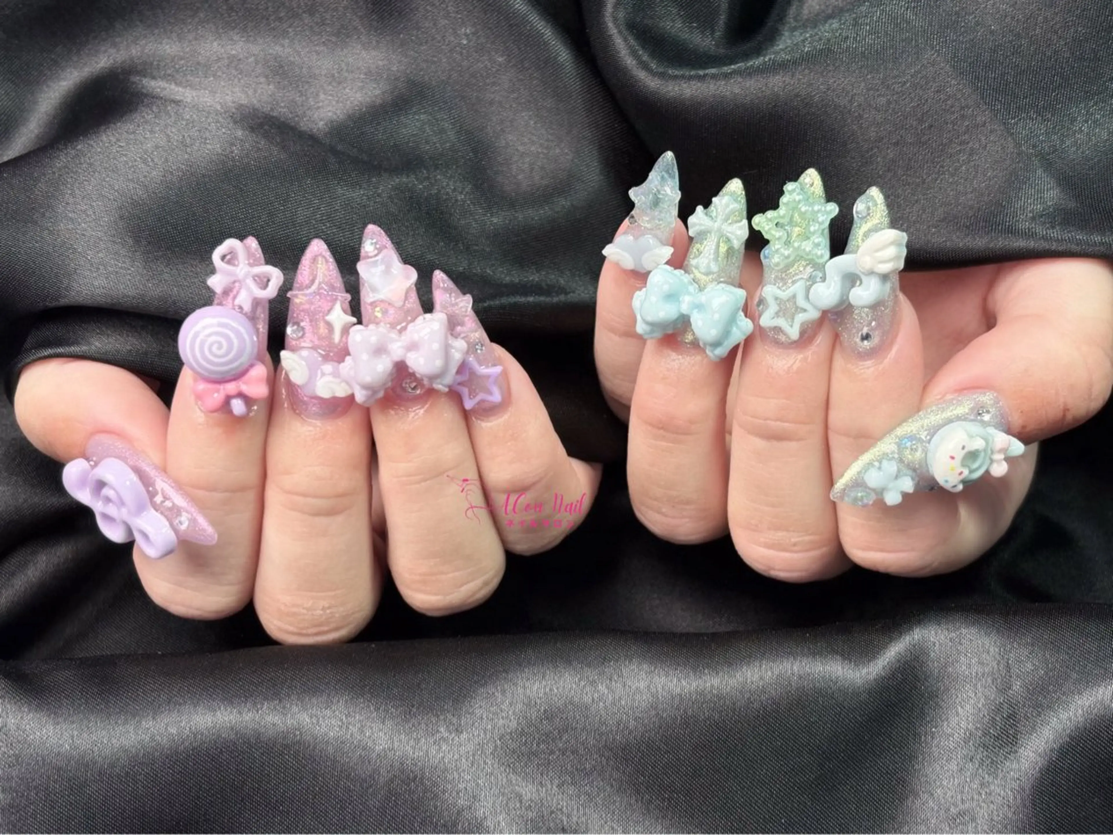 ネイル 桜ネイル 長さ出し フラワーネイル フレンチネイル ジェルネイル ハンドネイル AConNailSalon所属・ACon NailSalonのネイルデザイン