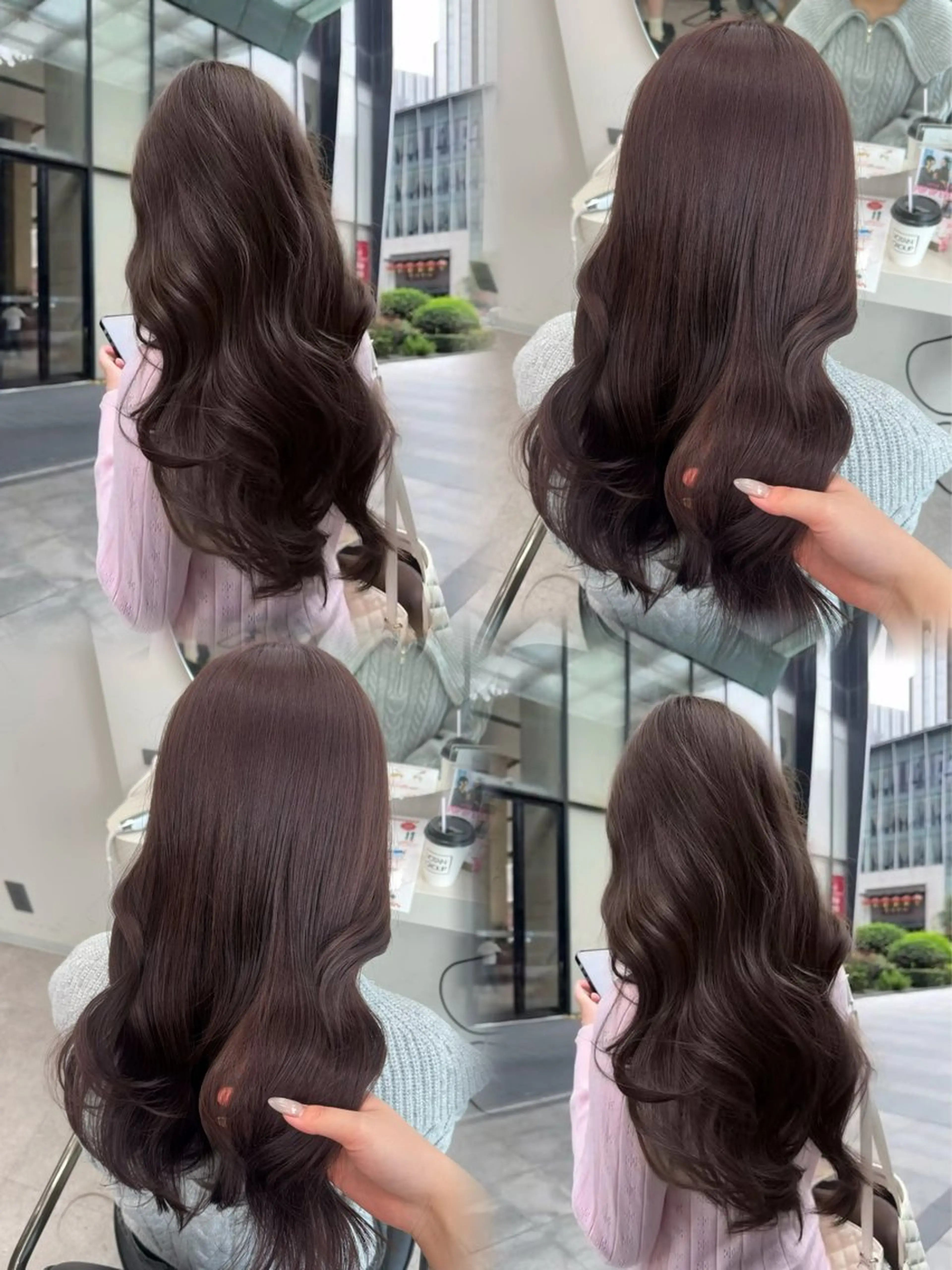 ロング カラー ブラウンカラー 透明感カラー ラベンダーカラー カット ヘアカラー トリートメント 栁田 唯那のヘアスタイル