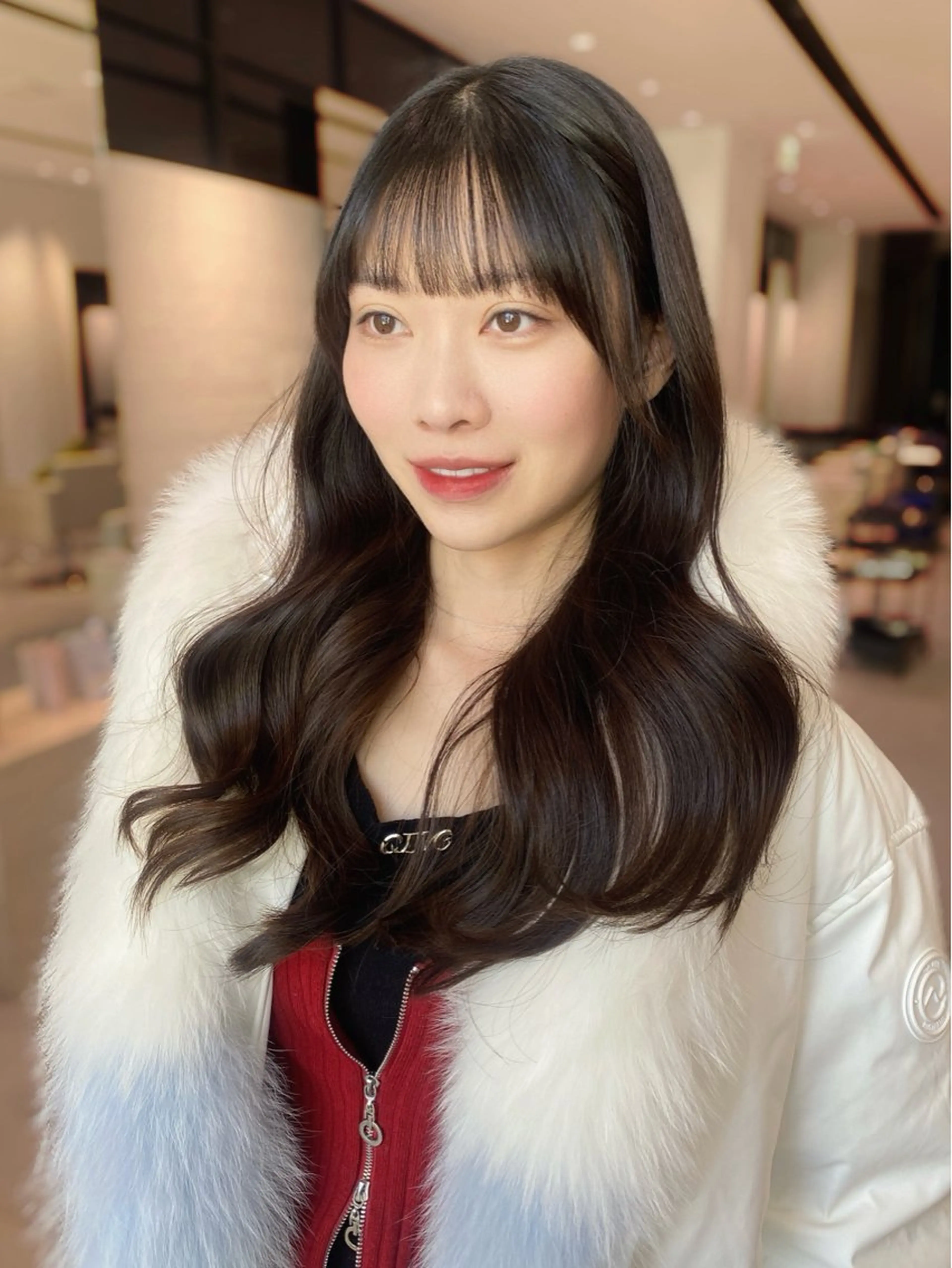 ロング カット ヘアカラー トリートメント 銀座/韓国レイヤー/ 艶カラー🍓原田侑依のヘアスタイル