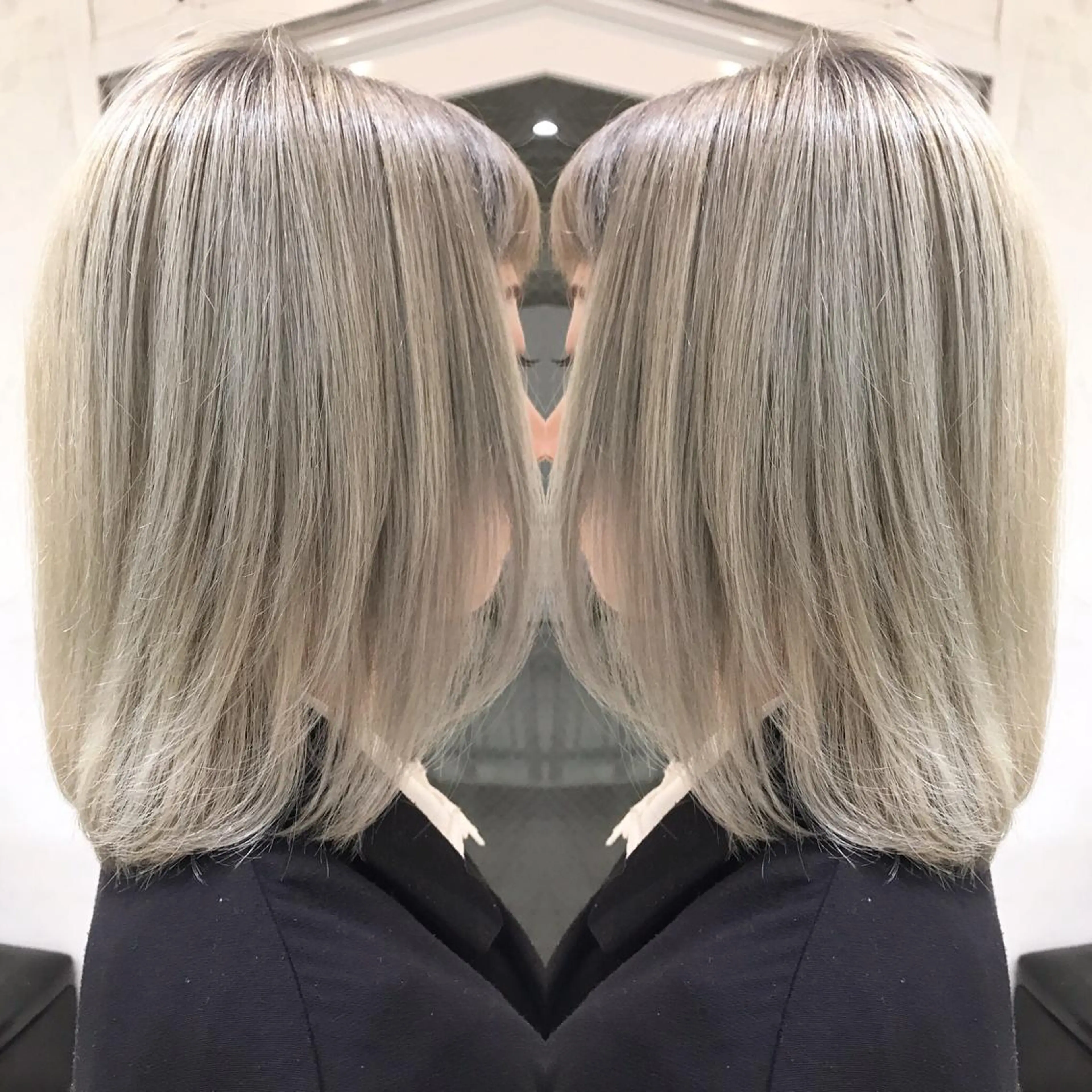 ミディアム カラー ヘアアレンジ ヘアカラー トリートメント 縮毛矯正 髪質改善寺坂雄飛💐のヘアスタイル