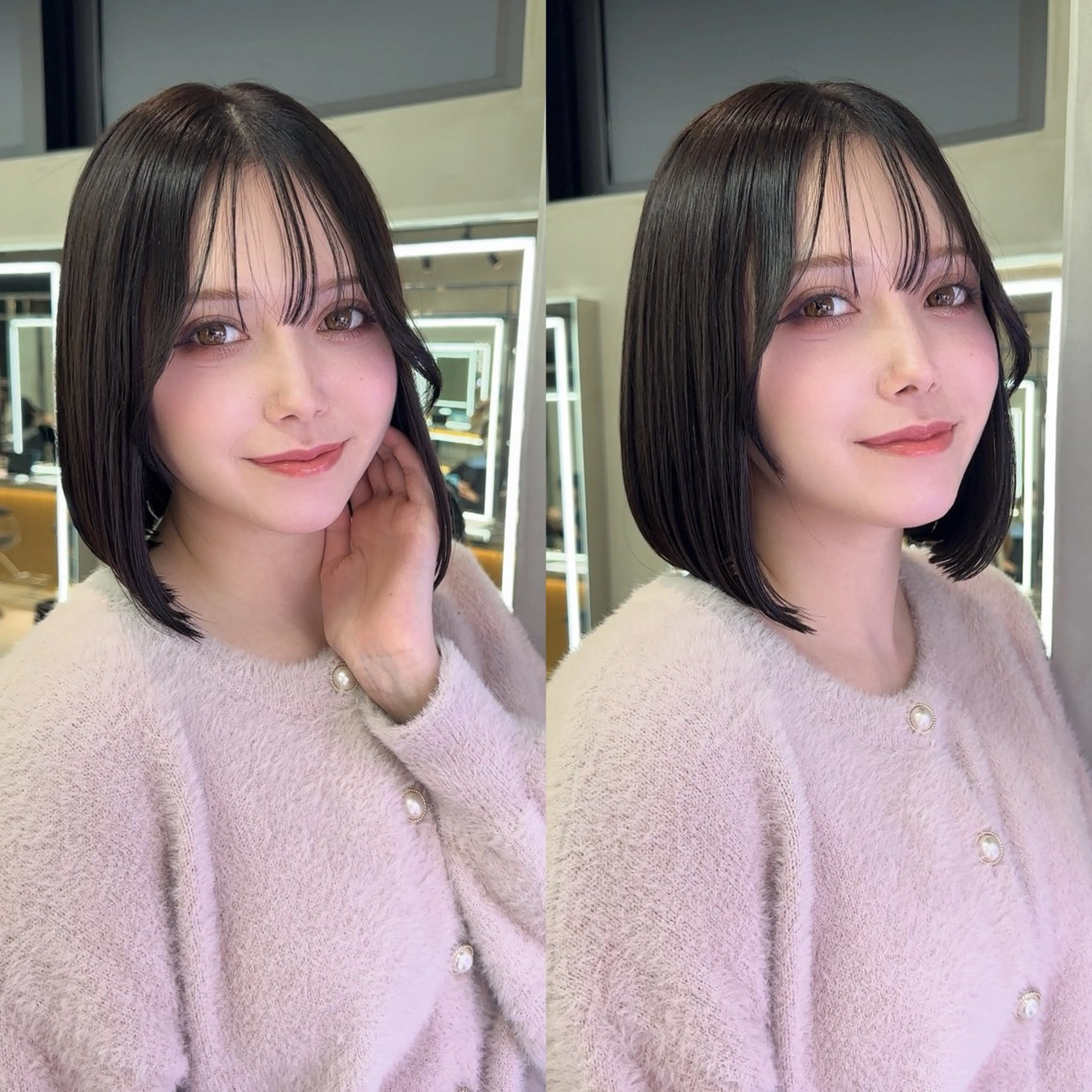 ミディアム カット ヘアカラー 縮毛矯正 トリートメント ✨髪質改善特化✨副 店長椎葉信乃介のヘアスタイル