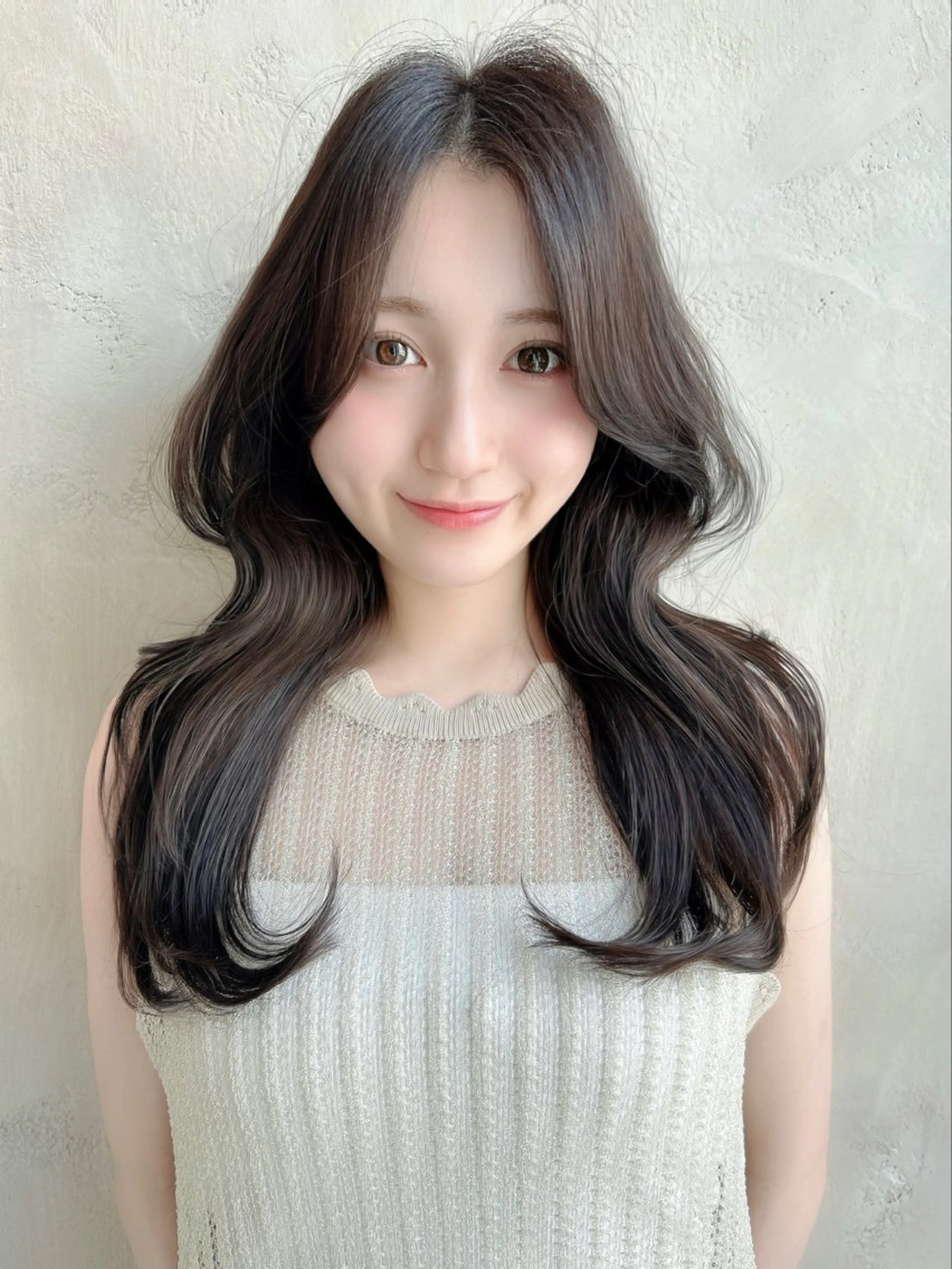 セミロング カラー パーマ 新宿✨顔周りカット 韓国ヘア/坂本亜裟海のヘアスタイル