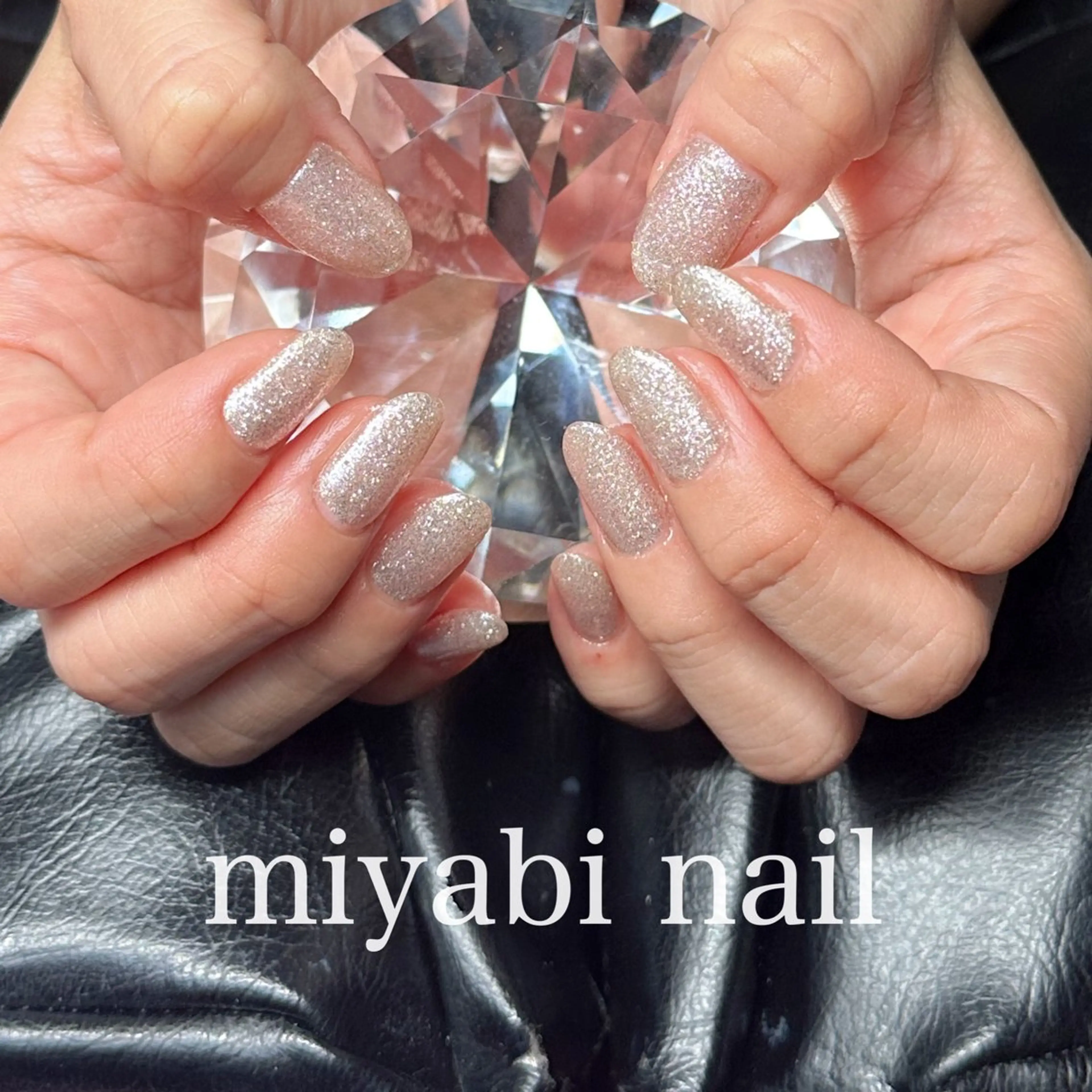 ネイル ジェルネイル ラメ(グリッター) 持ち込み ワンカラーネイル シンプルネイル ハンドネイル miyabi nail 桂川駅近くのネイルデザイン