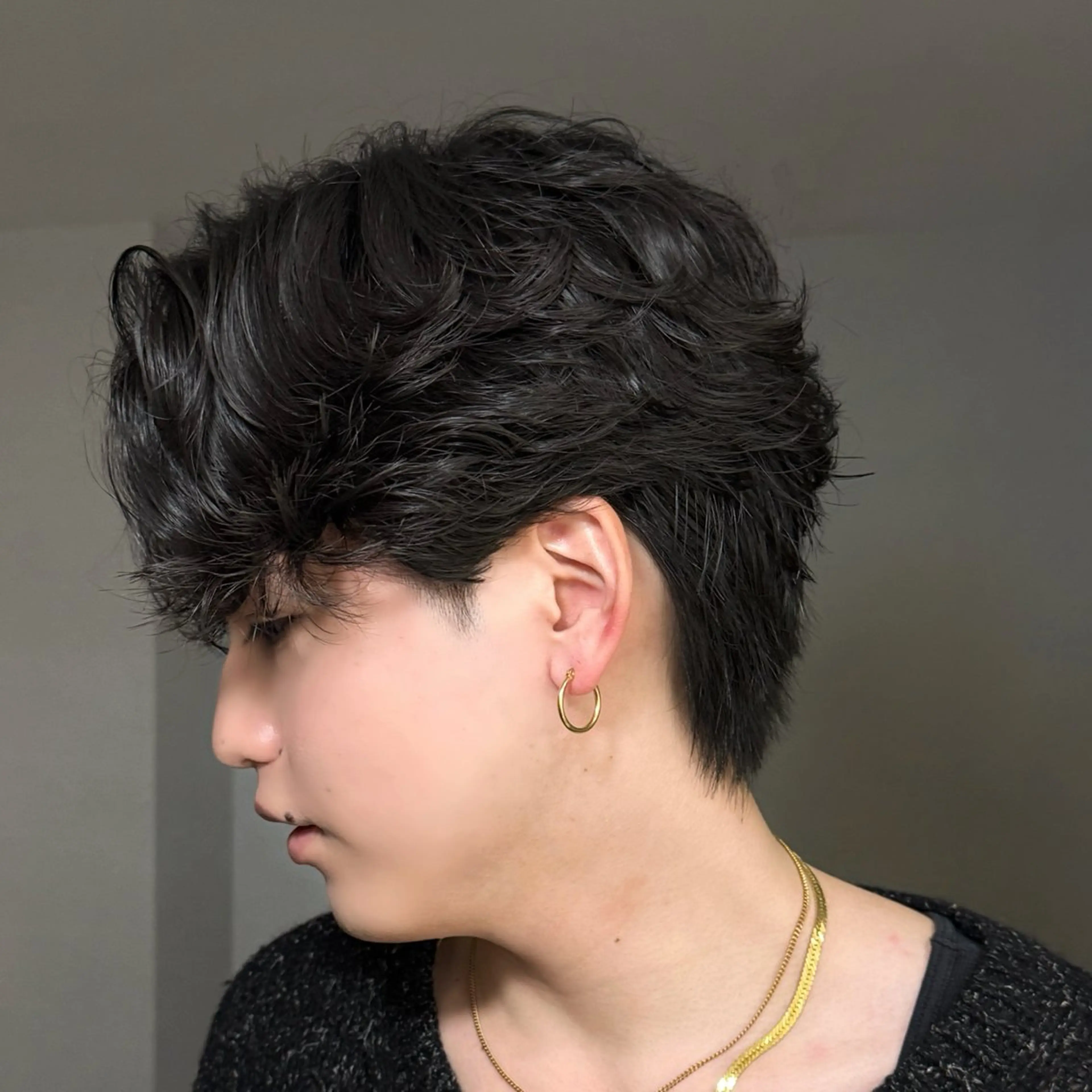 パーマ メンズ センターパート ダウンパーマ フェザーパーマ メンズ韓国風 マッシュ カット パーマ センターパート特化/ メンズカット/ヒロキのヘアスタイル