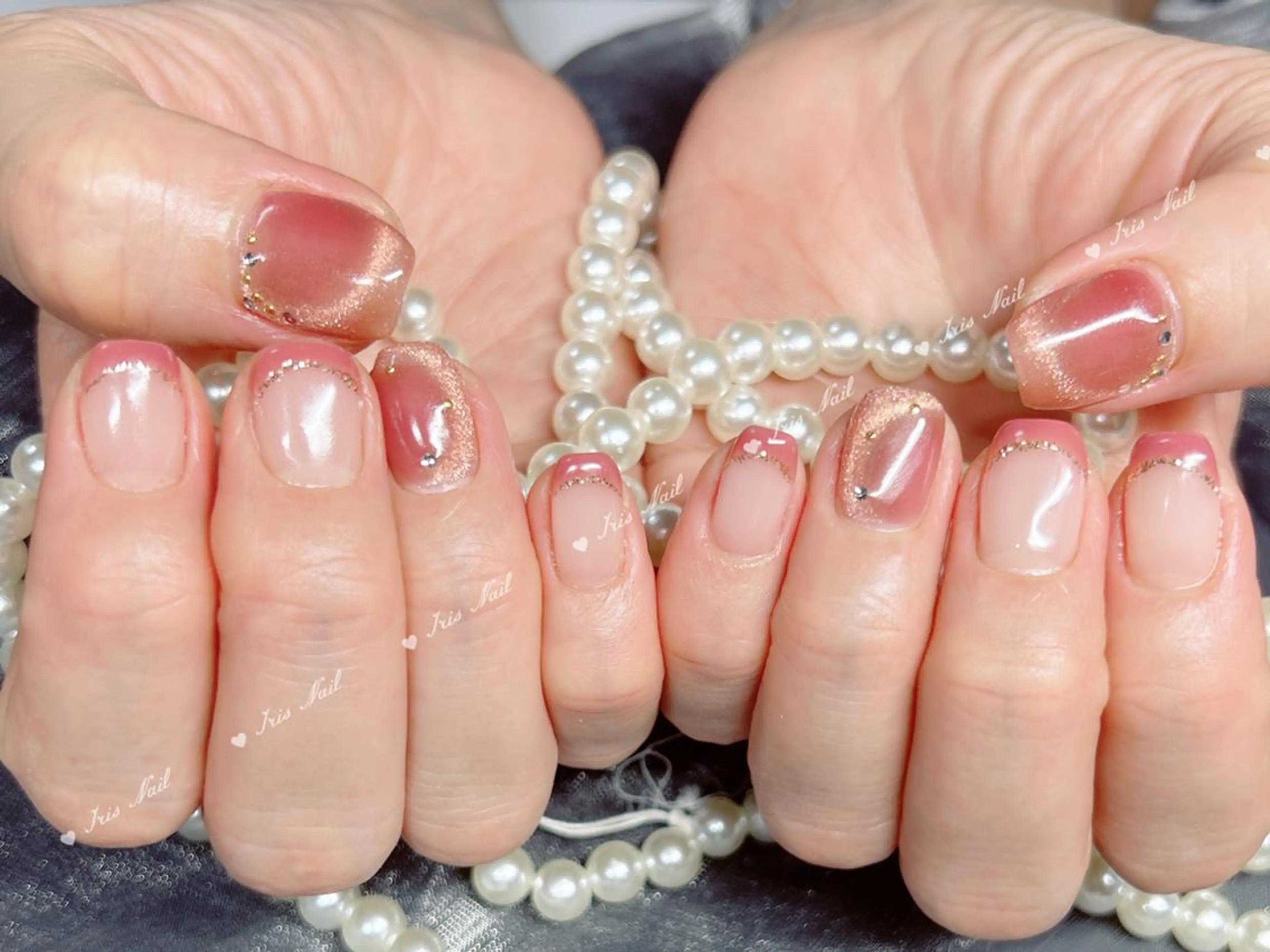 ネイル フレンチネイル マグネットネイル マグネットワンカラー ワンカラーネイル ハンドネイル ハンドケア 🍒IRIS Nail🌸のネイルデザイン