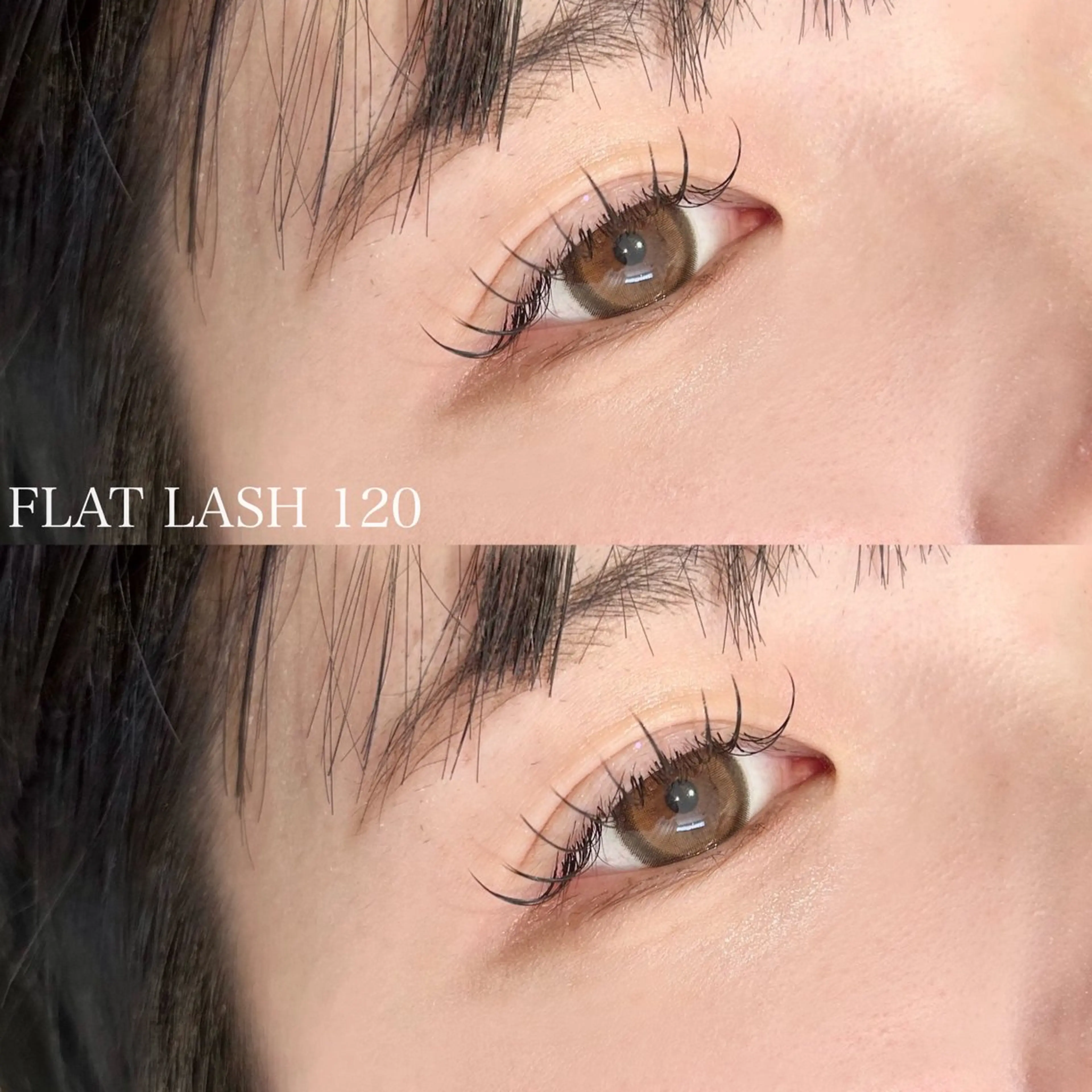 【マツエク上下】フラットラッシュ120本＋下マツエク20本✨本数相談okカラーエクステ変更ok◎(＋1000円)の写真