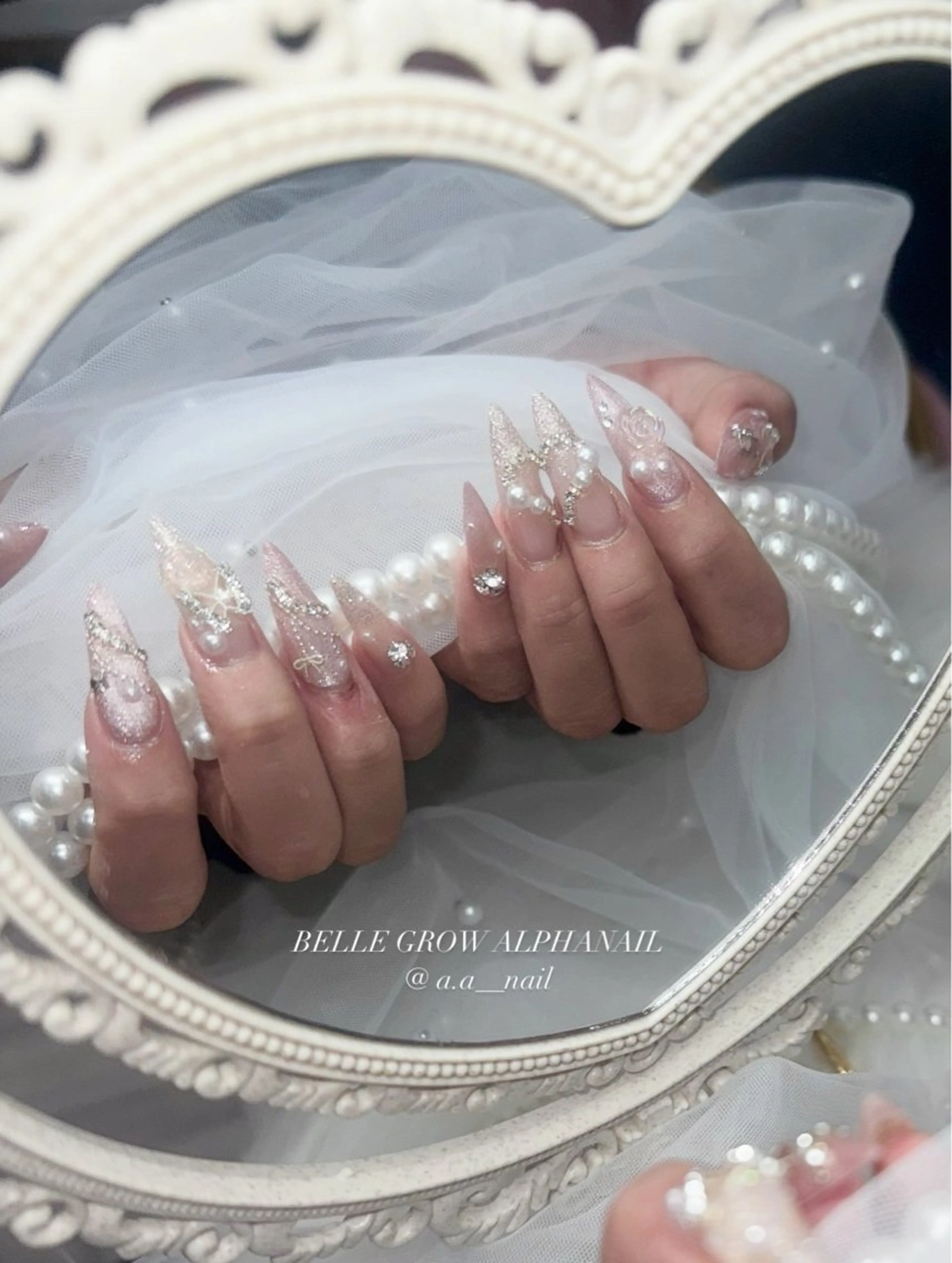 ネイル ハート ハンドネイル ALPHA. Aya‪no𝜗𝜚のネイルデザイン