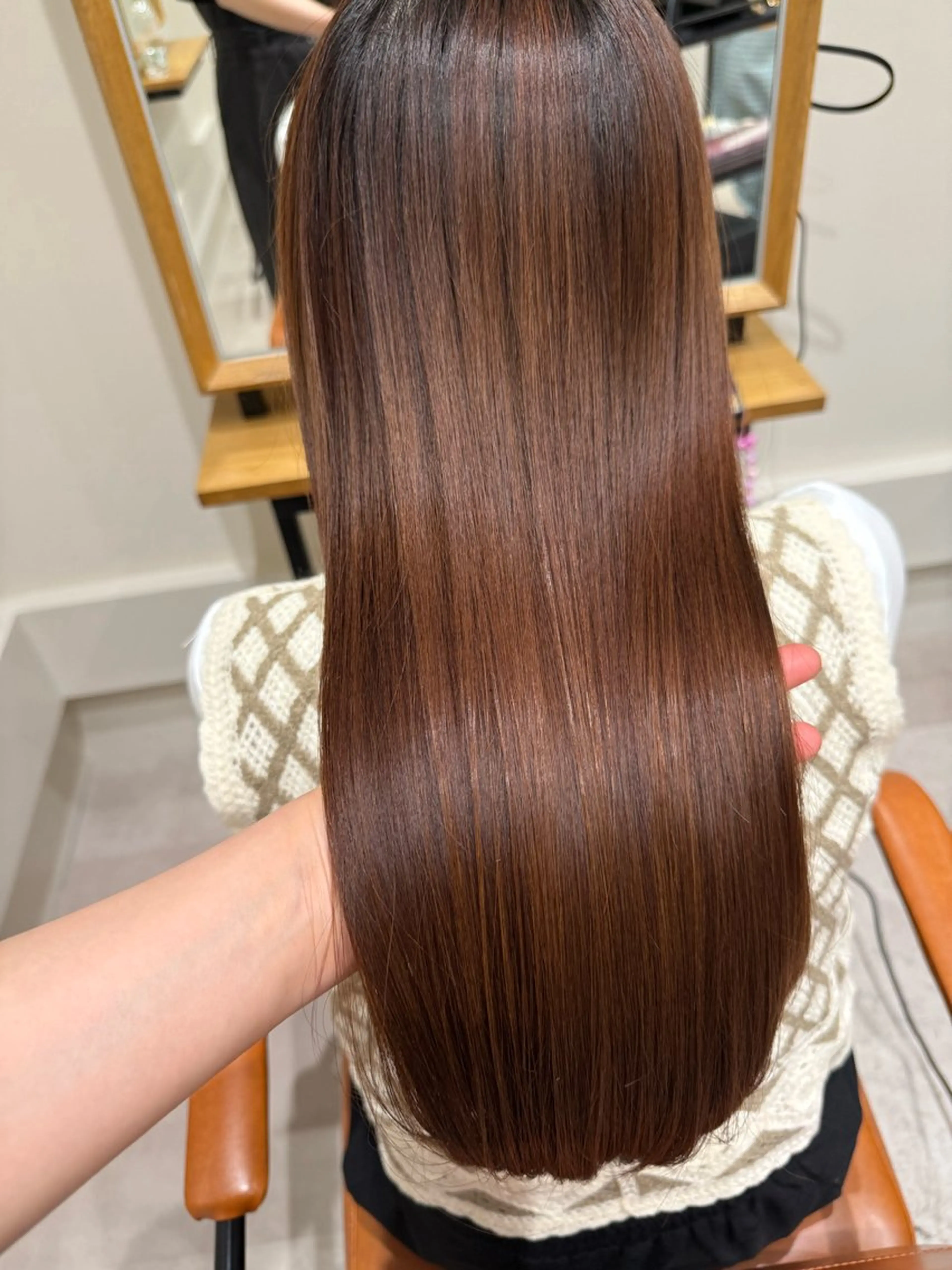 美髪改善フルコース✨艶カラー＋美髪矯正＋カシミヤ4ステップトリートメント💆🏼‍♀️の写真