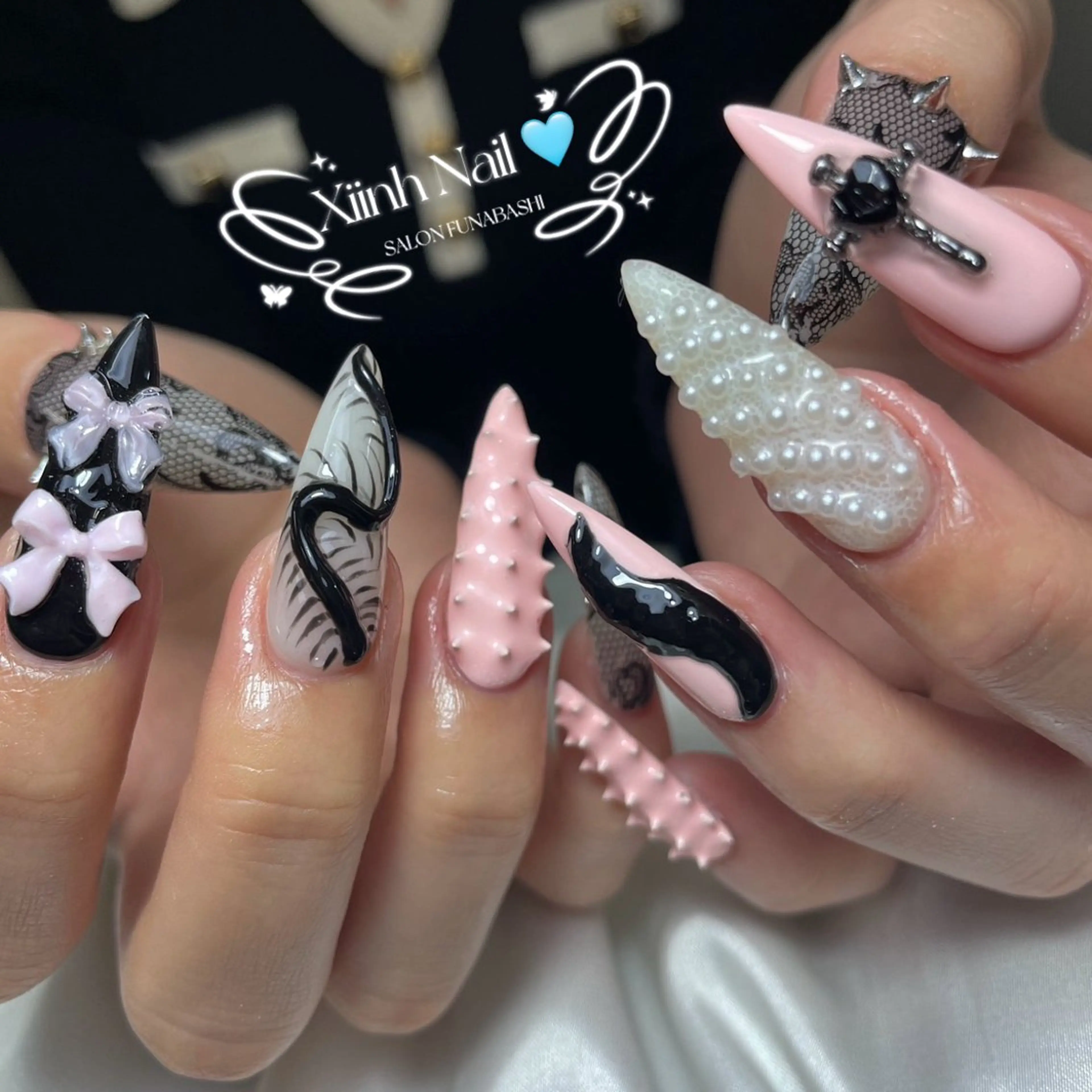 ネイル チークネイル 桜ネイル 長さ出し フットネイル ジェルネイル ハンドネイル XIINH NAIL SALONのネイルデザイン
