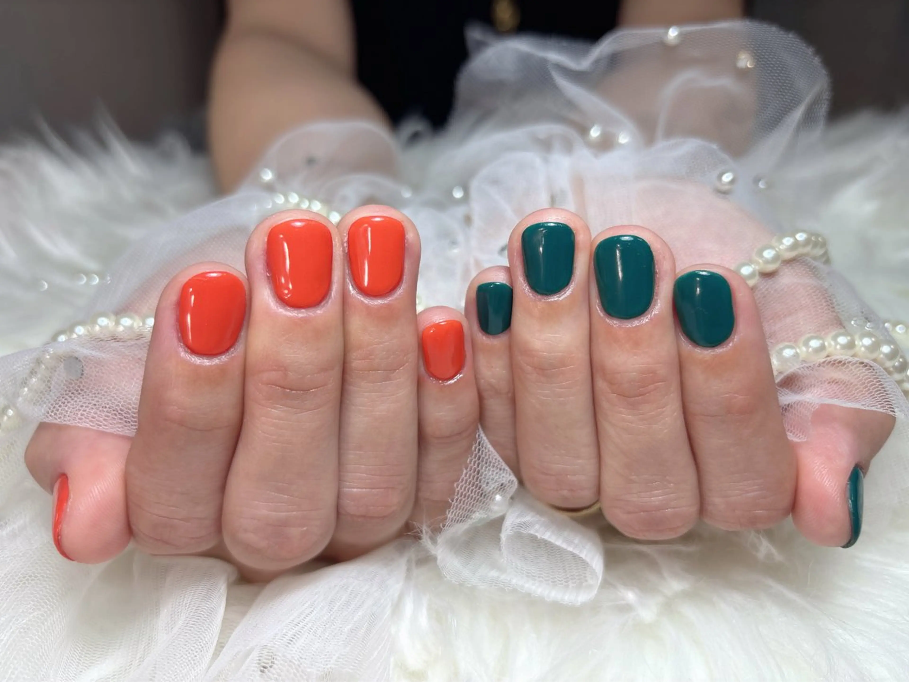 ハンドワンカラーorラメグラデーションの写真