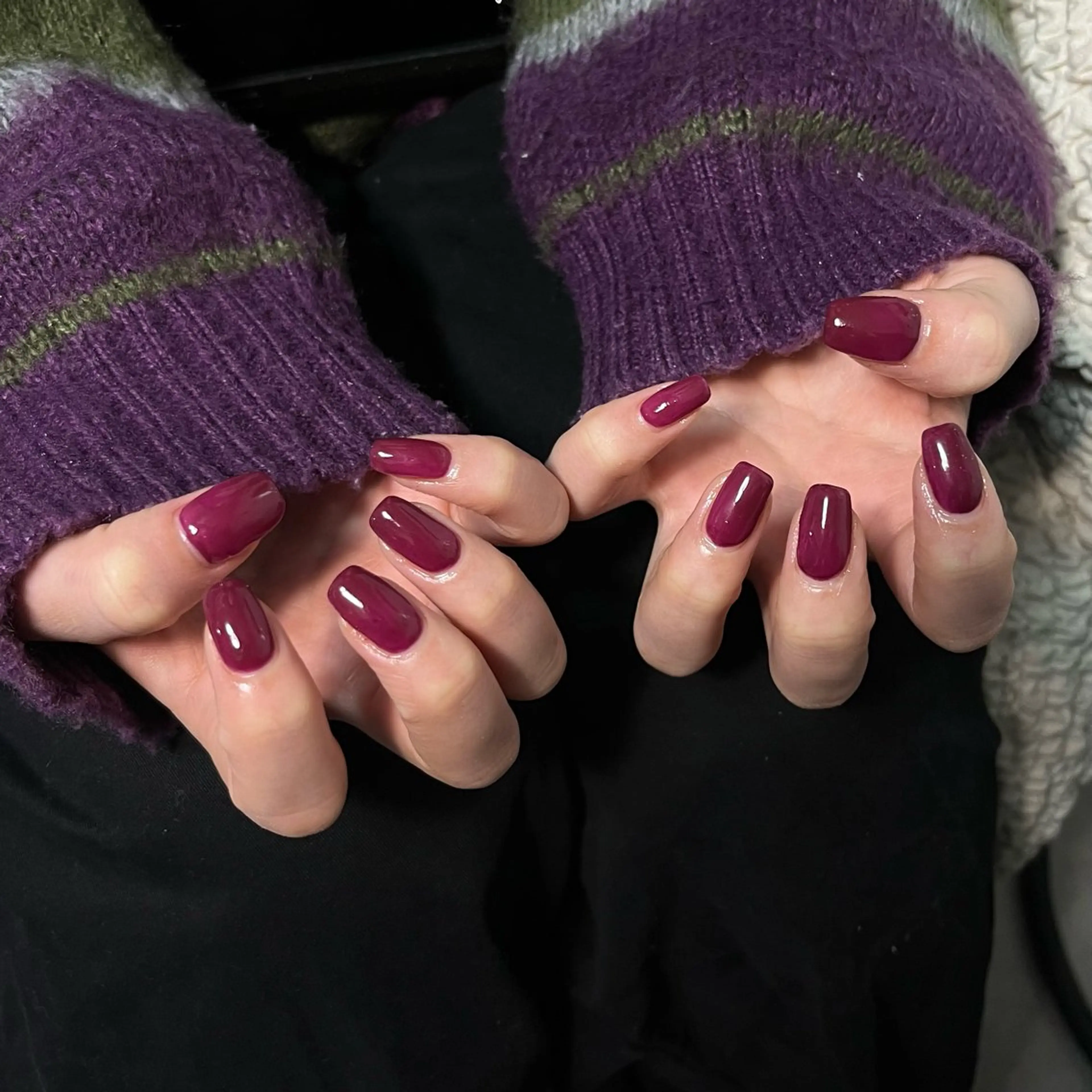 ネイル 持ち込み ワンカラーネイル シンプルネイル スクエアネイル nailsalon 702  小夏のネイルデザイン