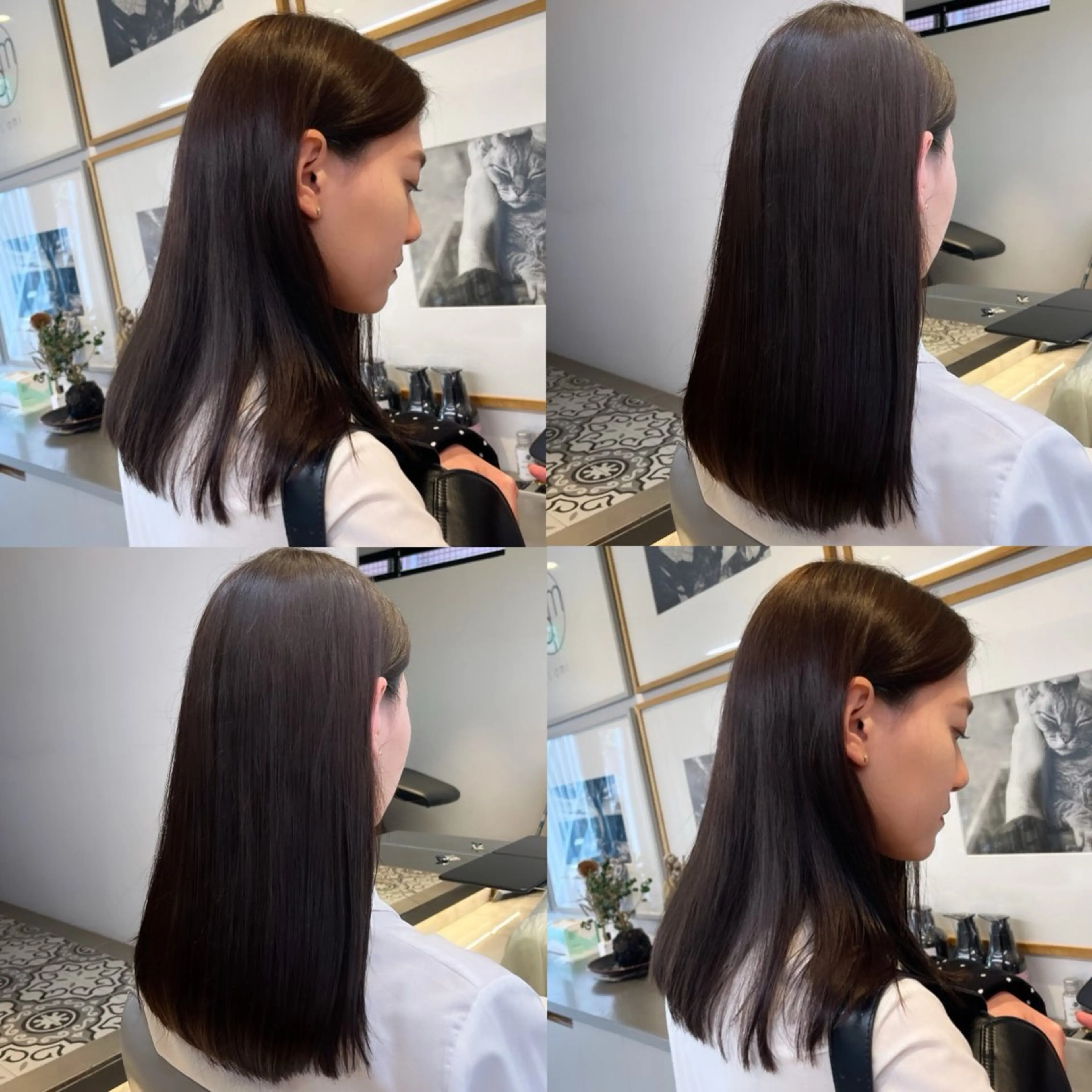 ミディアム カラー ブラウンカラー 透明感カラー グレージュ カーキグレージュ マットブラウン トリートメント ヘッドスパ ヘアセット カジュアルを女っぽく 𝗮𝘆𝗮𝗰𝗼のヘアスタイル