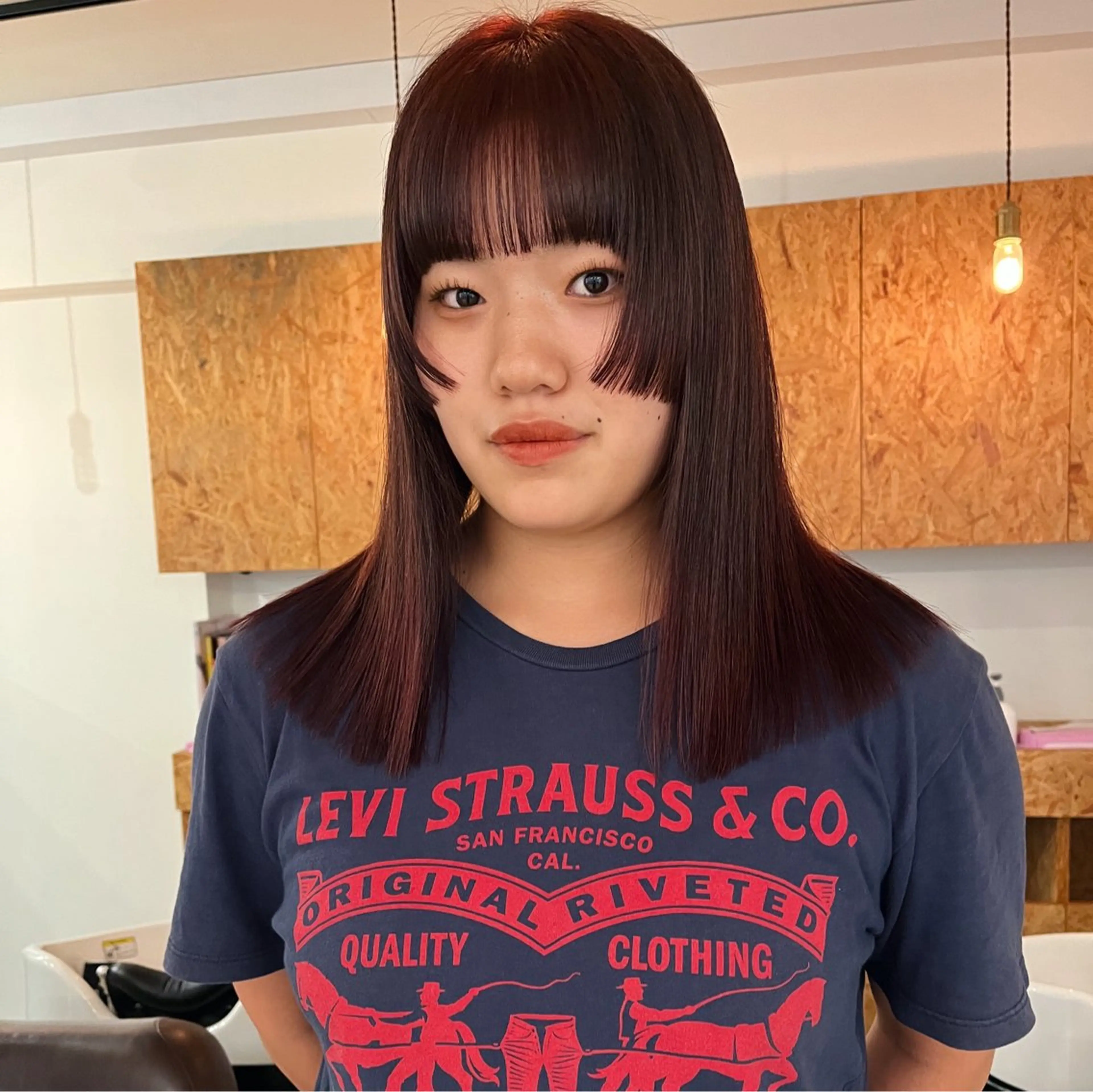 セミロング 暖色/パーマ 🌼クニトウメイのヘアスタイル