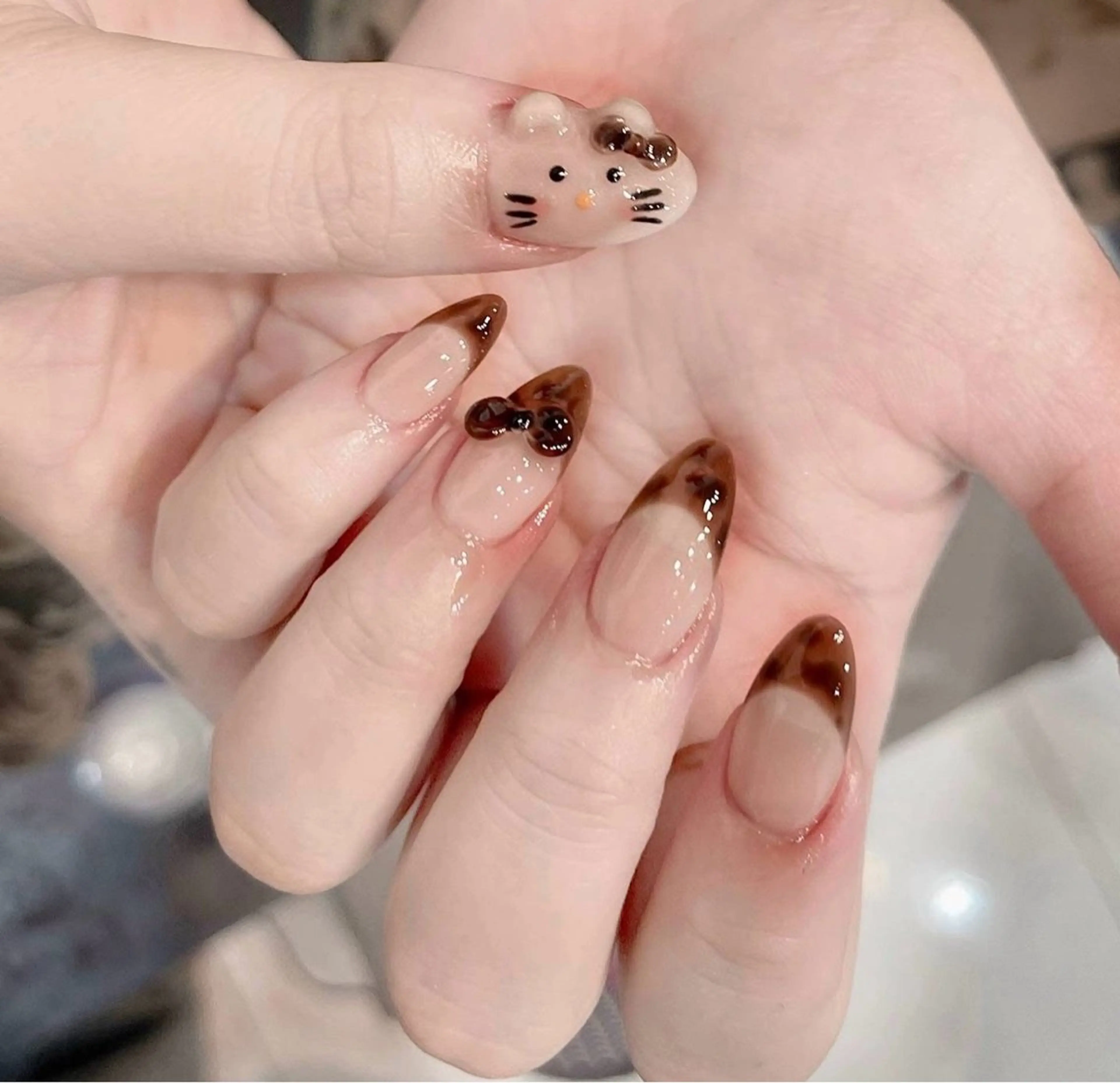 ネイル フレンチネイル キラキラネイル マグネットネイル ミラーネイル ニュアンスネイル MeiMei Nail モデル募集のネイルデザイン