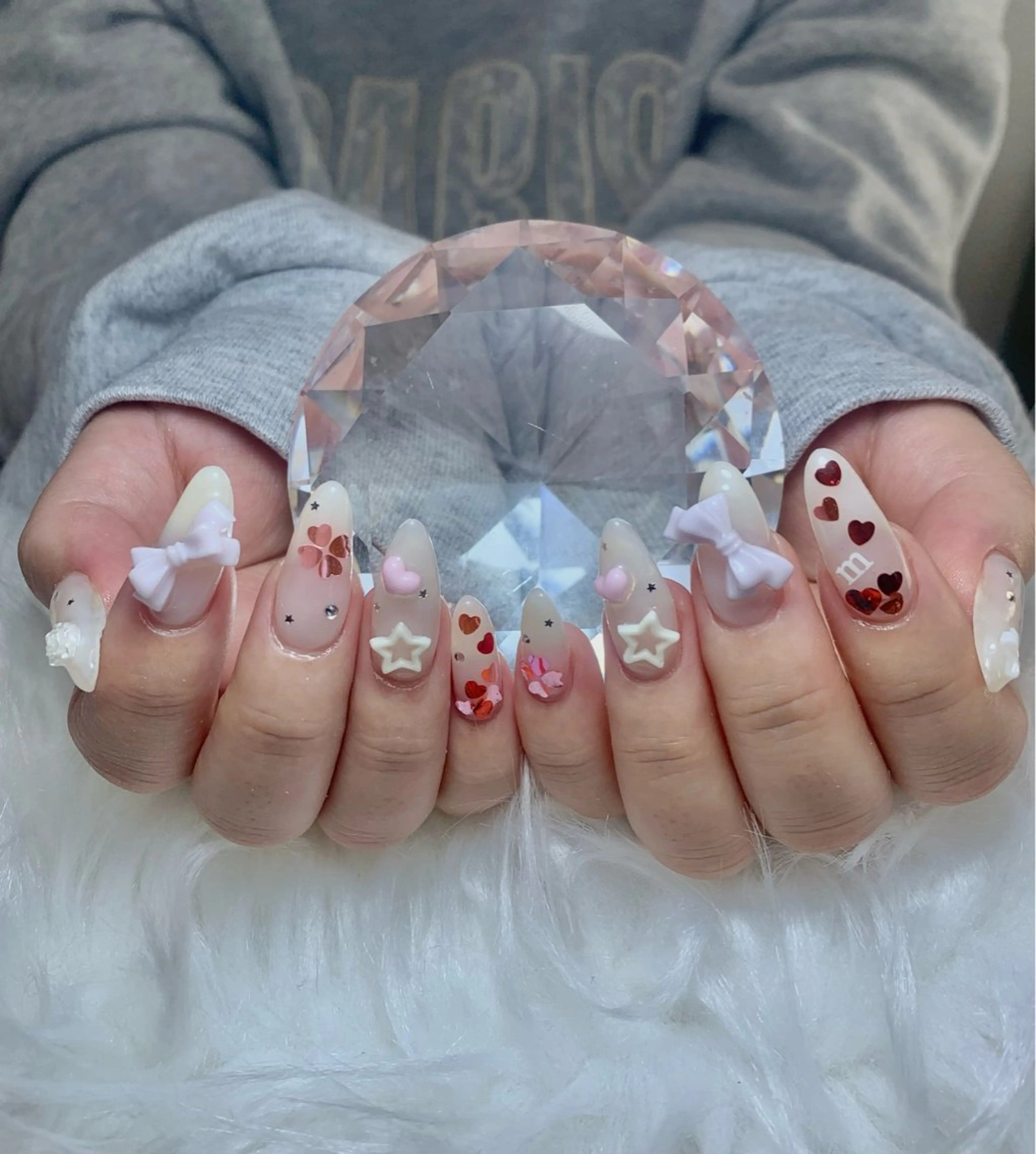 ネイル アートネイル オーロラネイル チークネイル 長さ出し フットネイル ハンドネイル 銀河_ Chan nailsのネイルデザイン