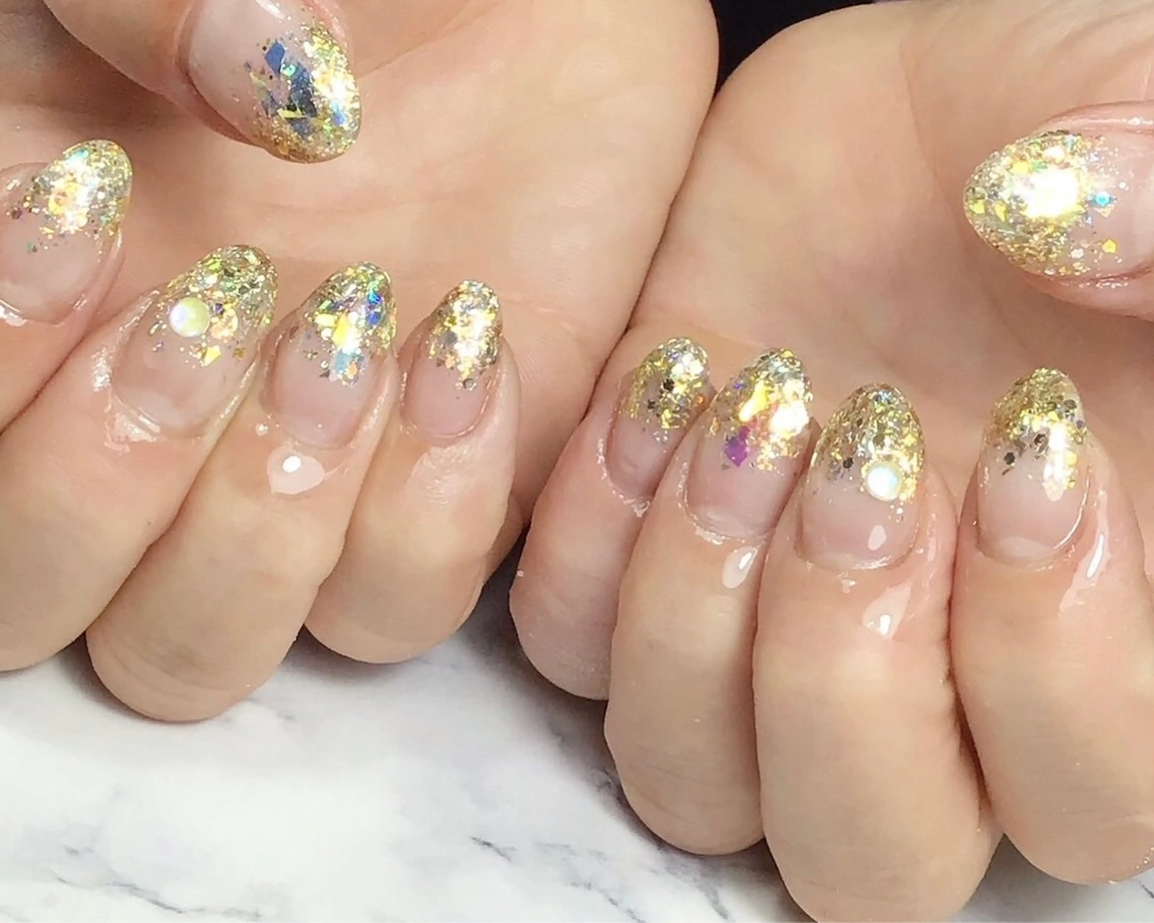 ネイル ジェルネイル キラキラネイル ラメ(グリッター) マグネットネイル パラジェル 西院eye fallonのマツエク・マツパデザイン