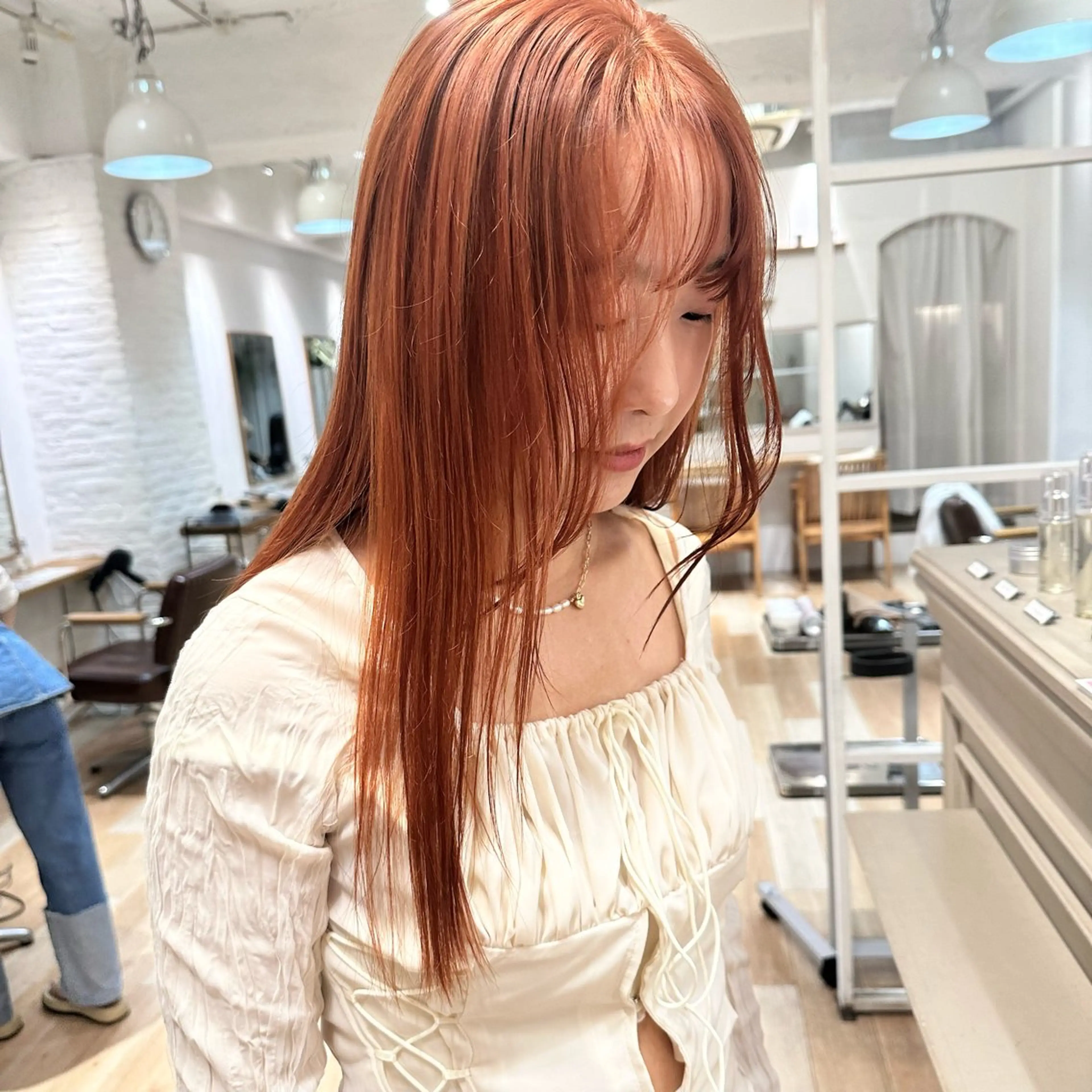 ロング カラー ハイトーンカラー 艶ストレート✨透明感 カラー🎀♡mariのヘアスタイル