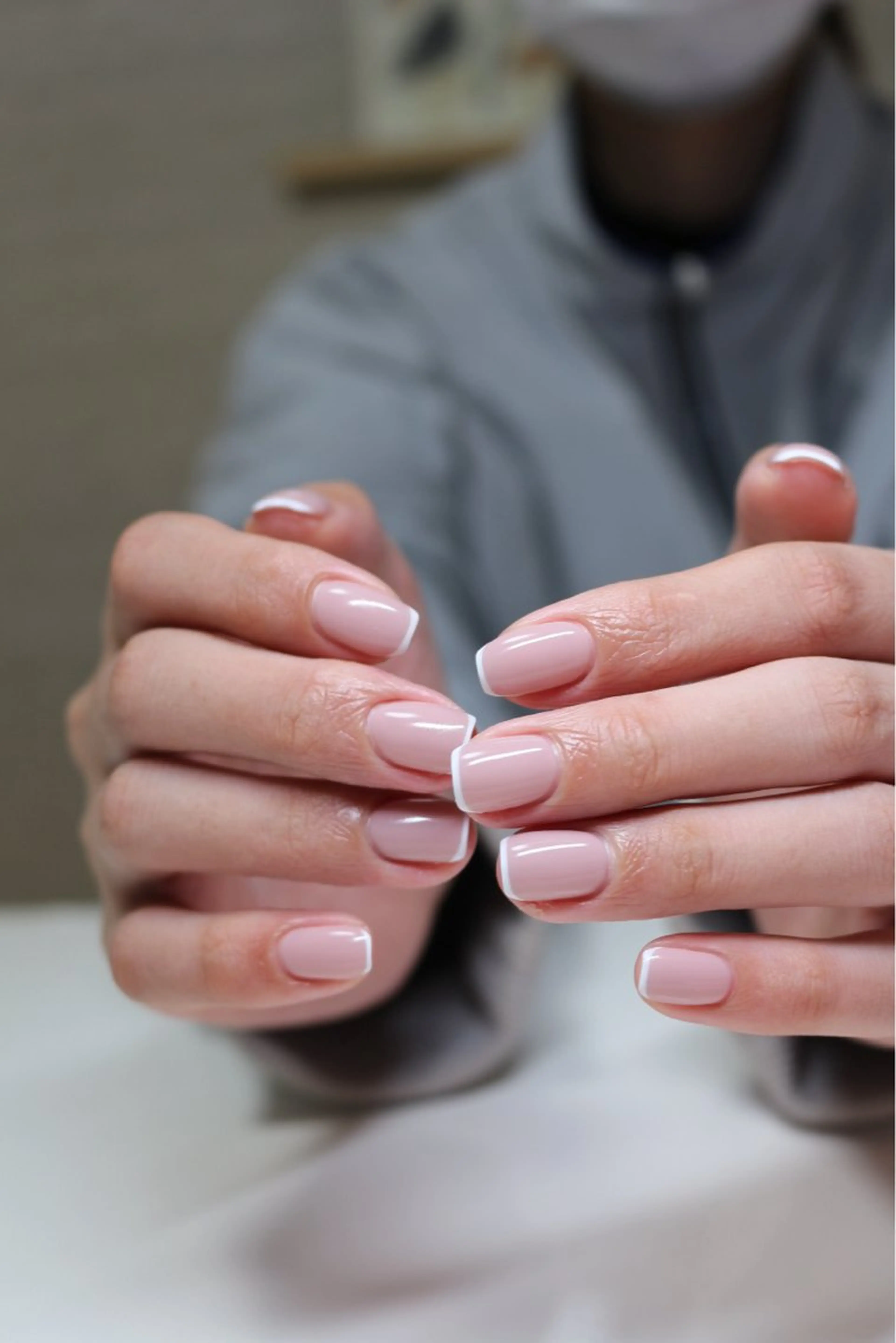 ネイル フレンチネイル 韓国ネイル オフィスネイル シンプルネイル ワンホンネイル ハンドネイル Baku Nailsのネイルデザイン