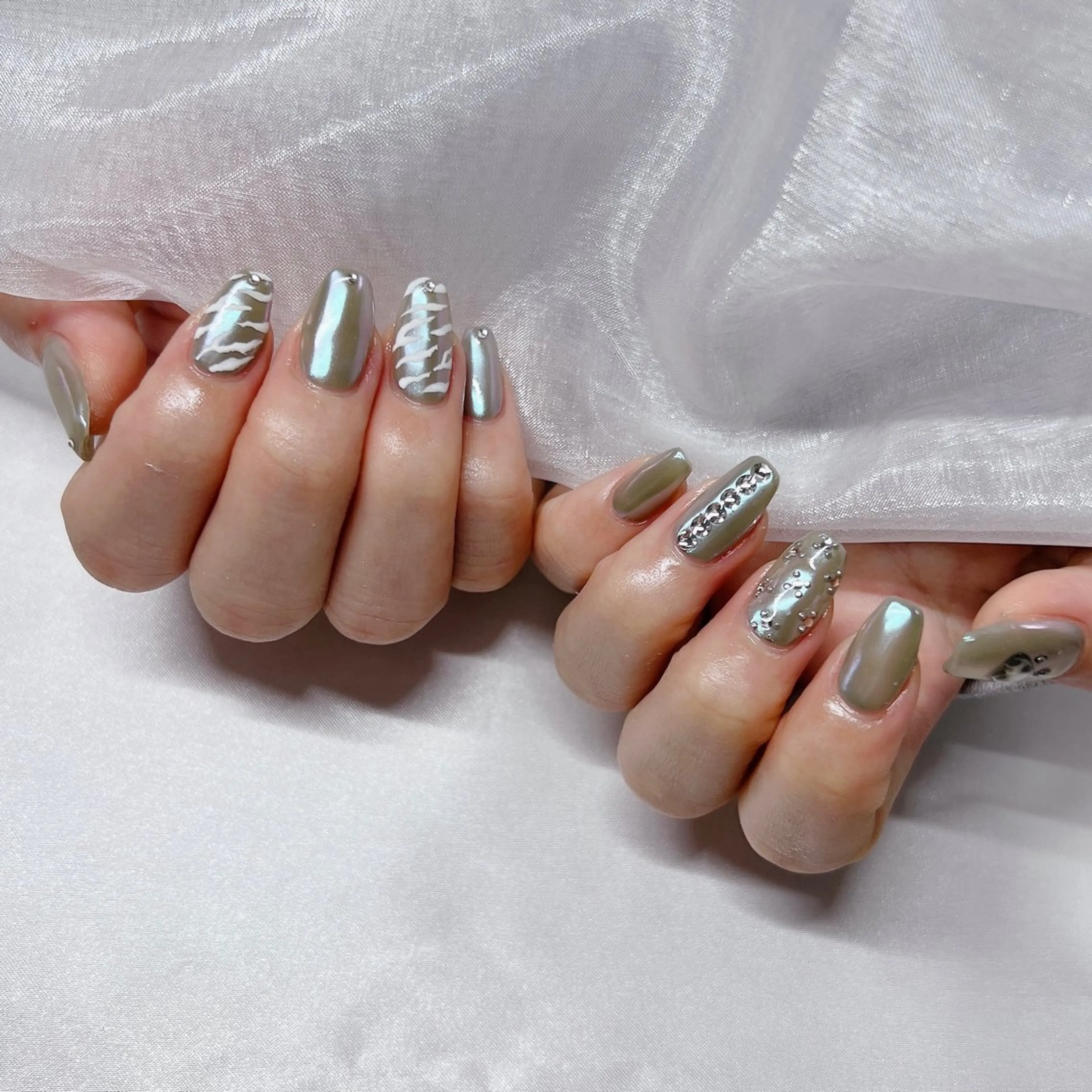 ネイル ジェルネイル 韓国ネイル マグネットネイル 持ち込み ニュアンスネイル nail salon Rewardのネイルデザイン