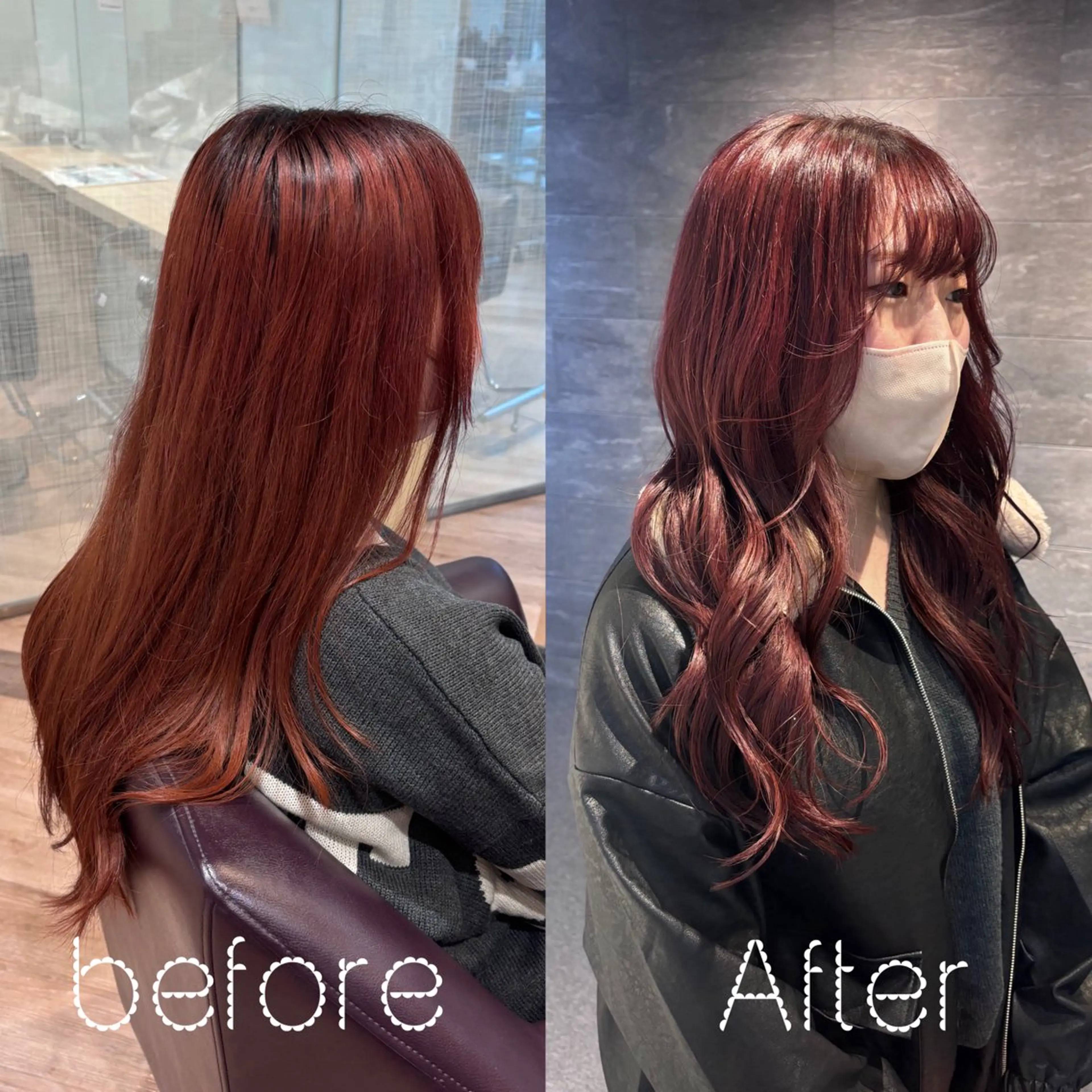 ロング ヘアカラー トリートメント 艶カラー💞 amiのヘアスタイル