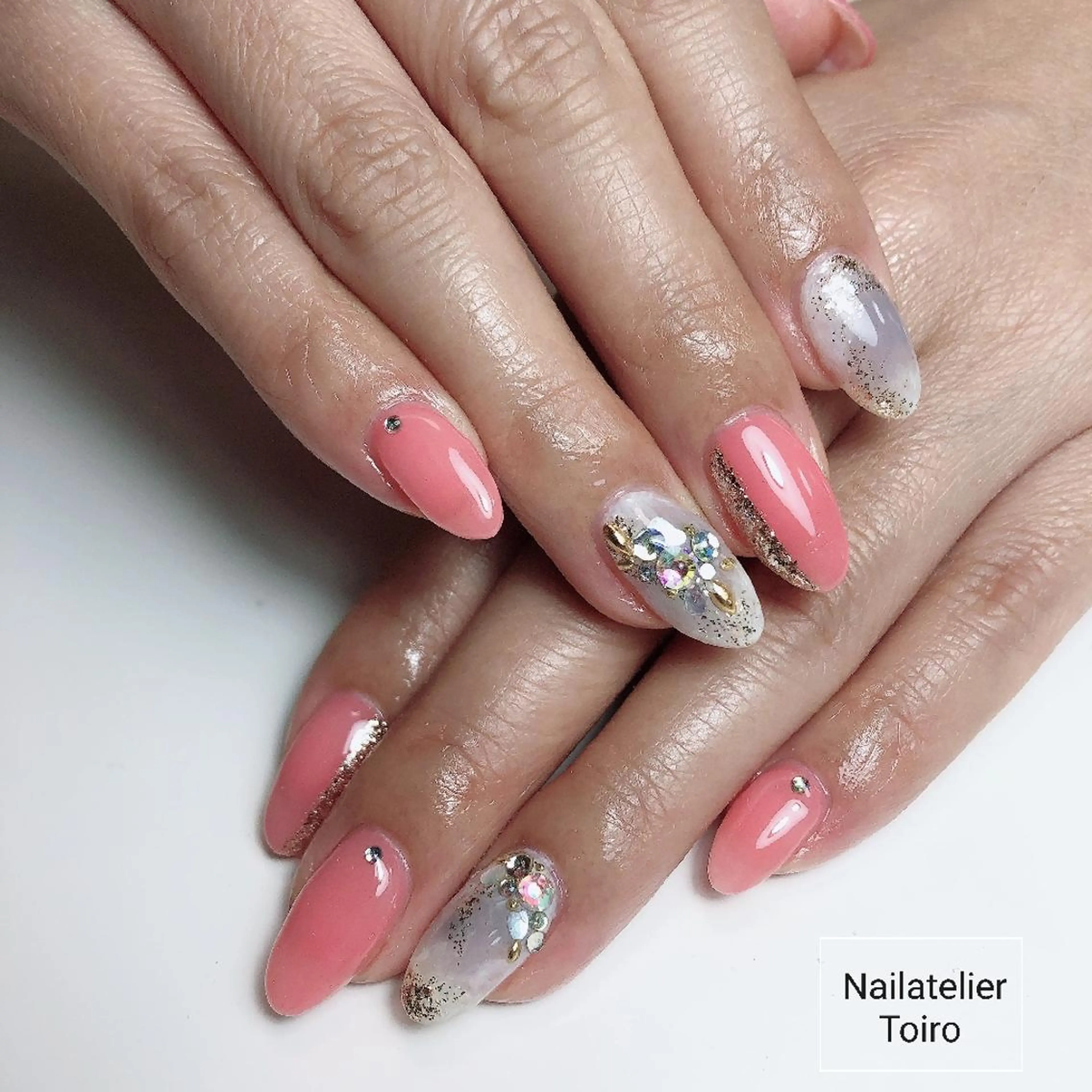 ロング ネイル ピンク ☺︎山部 志麻☺︎のネイルデザイン