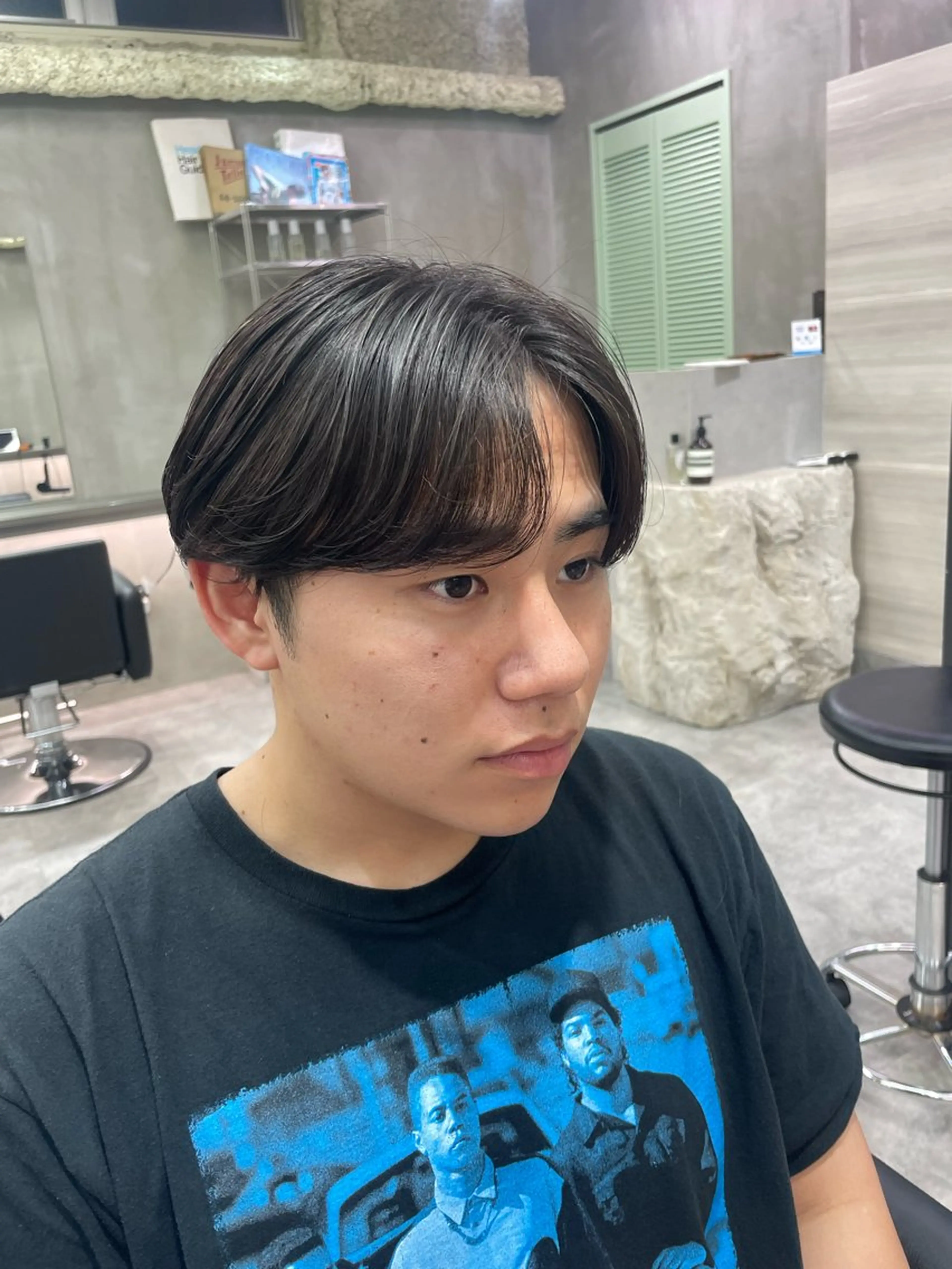 パーマ メンズ センターパート メンズパーマ 波巻きパーマ the path Seiyaのヘアスタイル