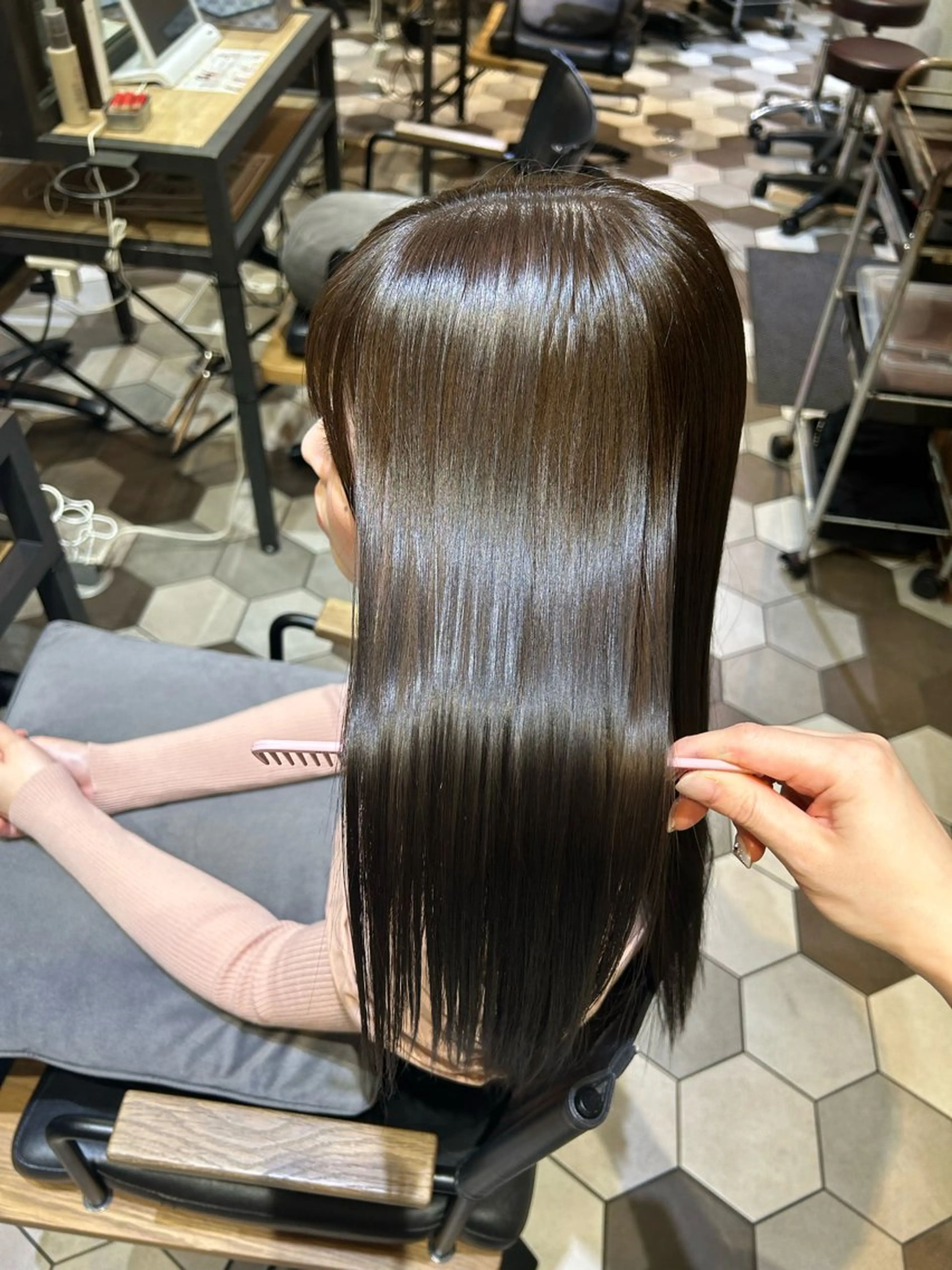 ロング カラー ninaアイドル前髪 ×透明感🎀のヘアスタイル