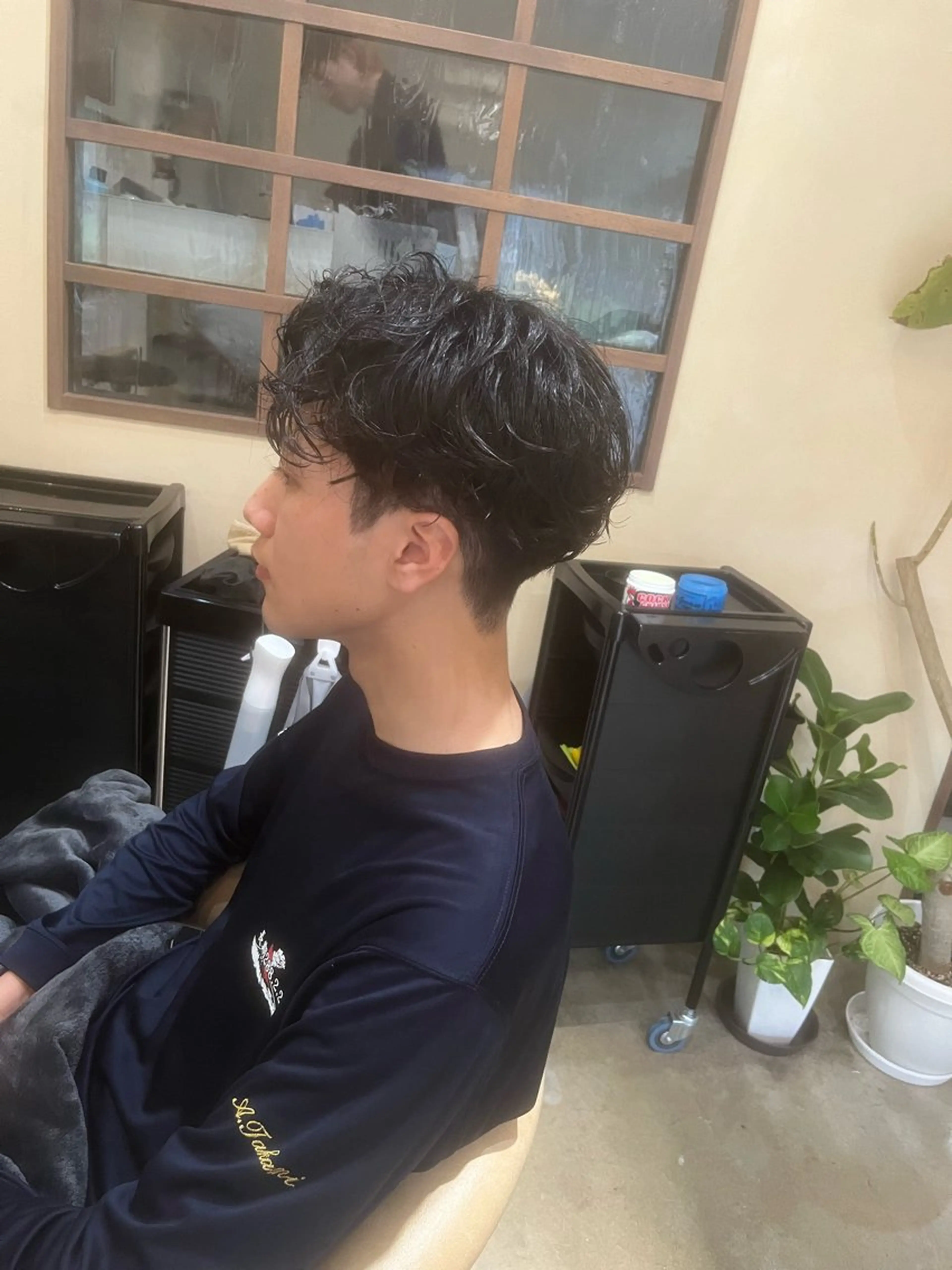 ミディアム メンズ カット パーマ トリートメント 鹿児島 TSUBASAのヘアスタイル