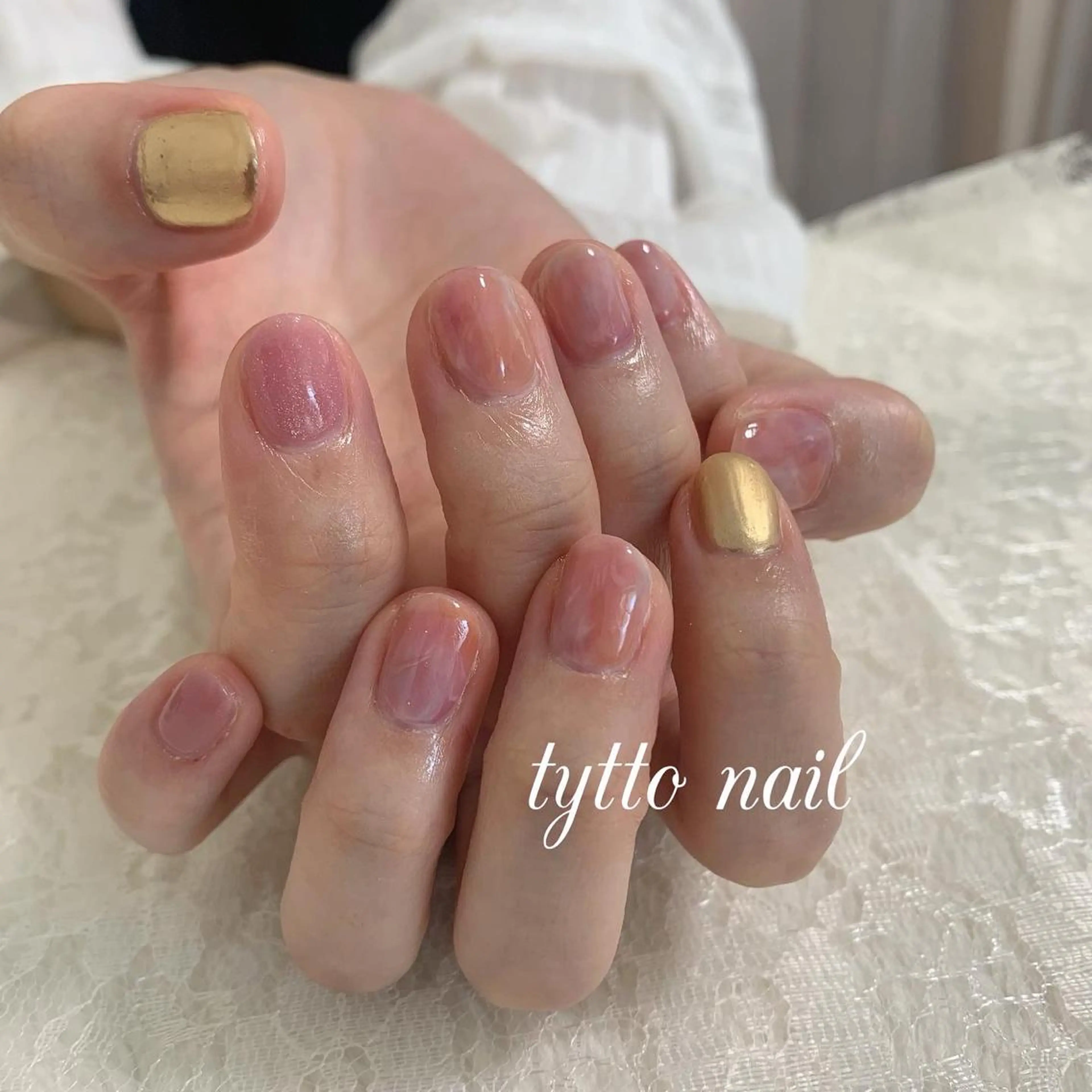 ネイル マグネットネイル ミラーネイル ニュアンスネイル ショートネイル 春ネイル ハンドネイル tytto nail ❤︎‪‪eri‪‪のネイルデザイン