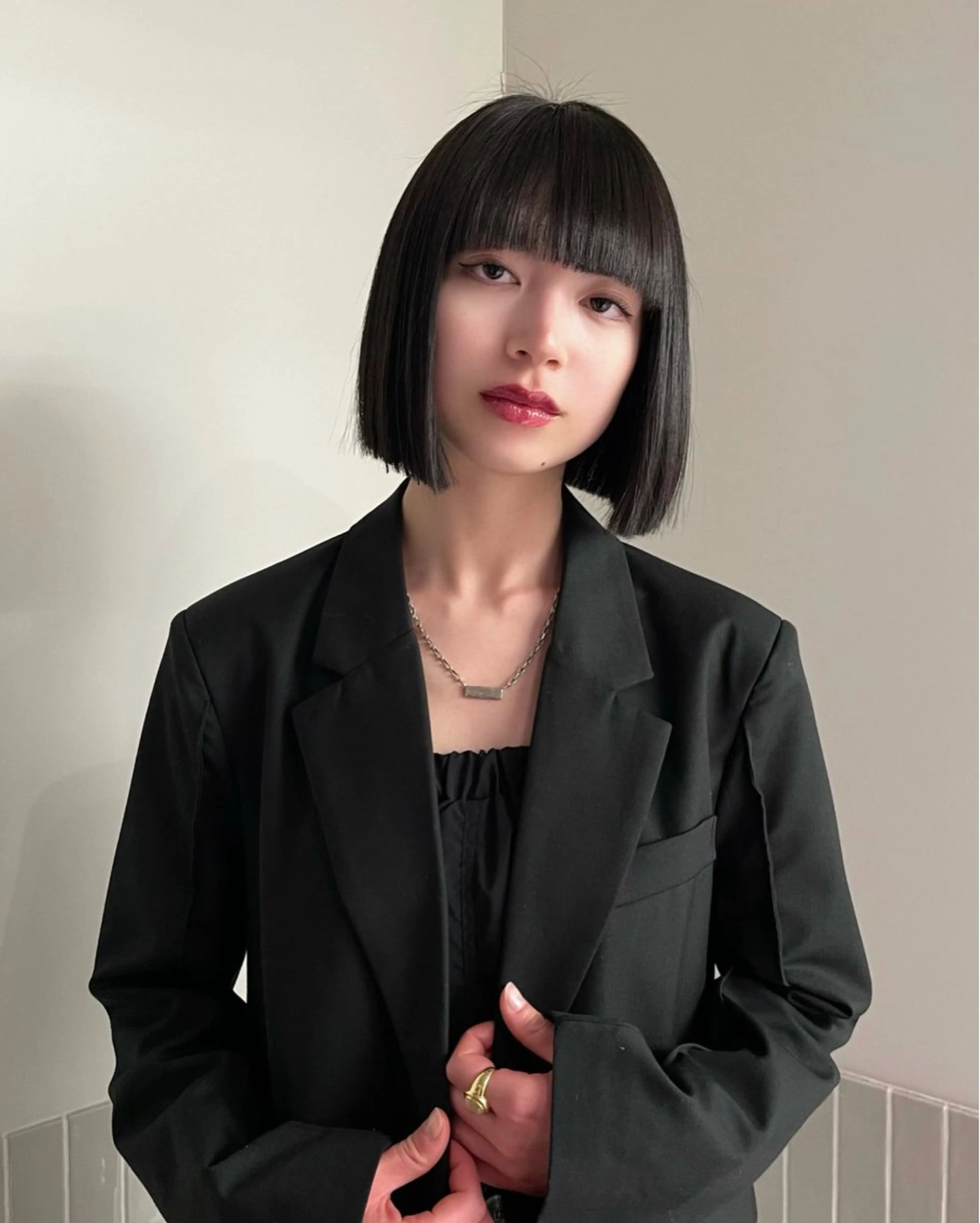 ミディアム HARUKA/原宿 ショートカットモデルのヘアスタイル