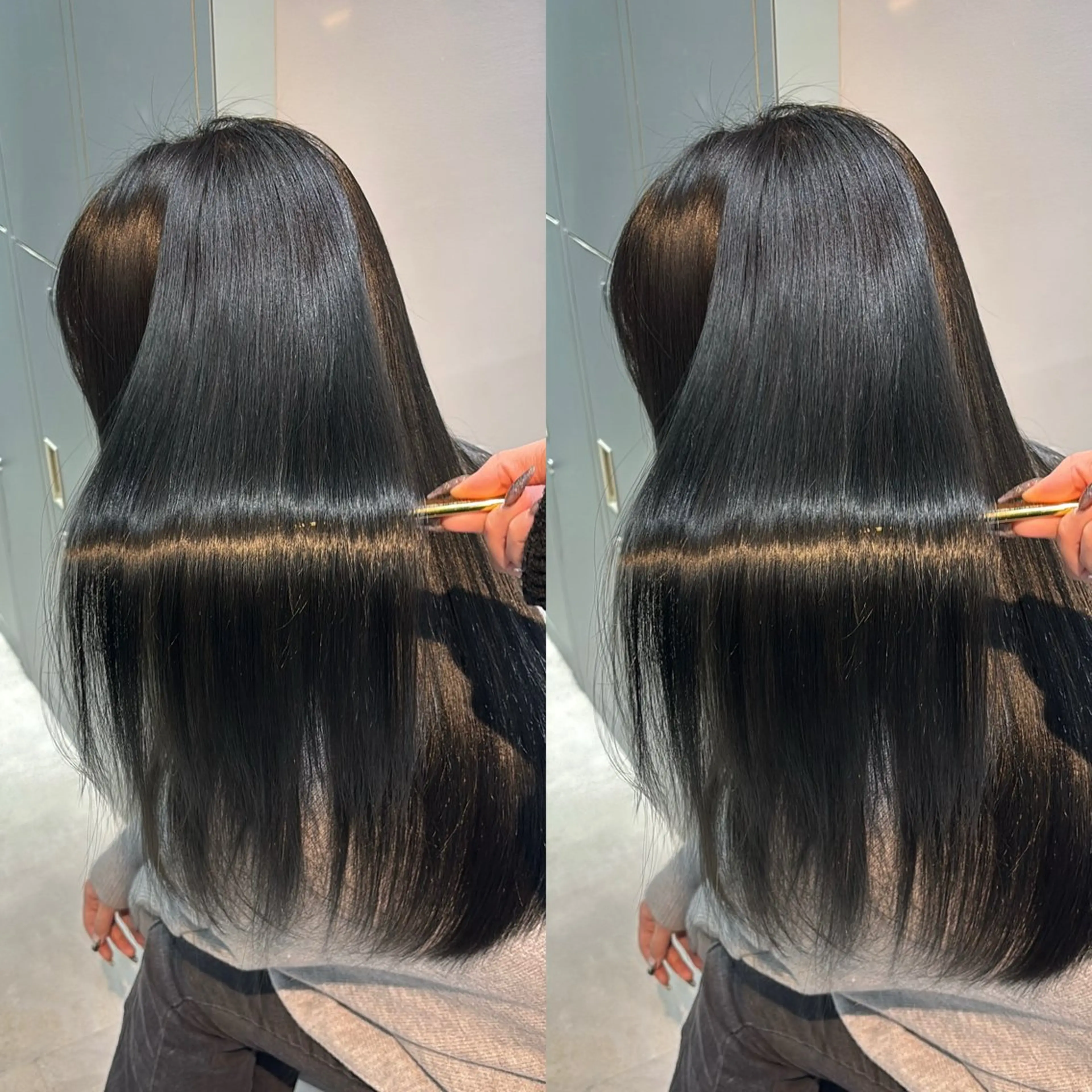 ロング 縮毛矯正 トリートメント youres hair 東新宿のヘアスタイル