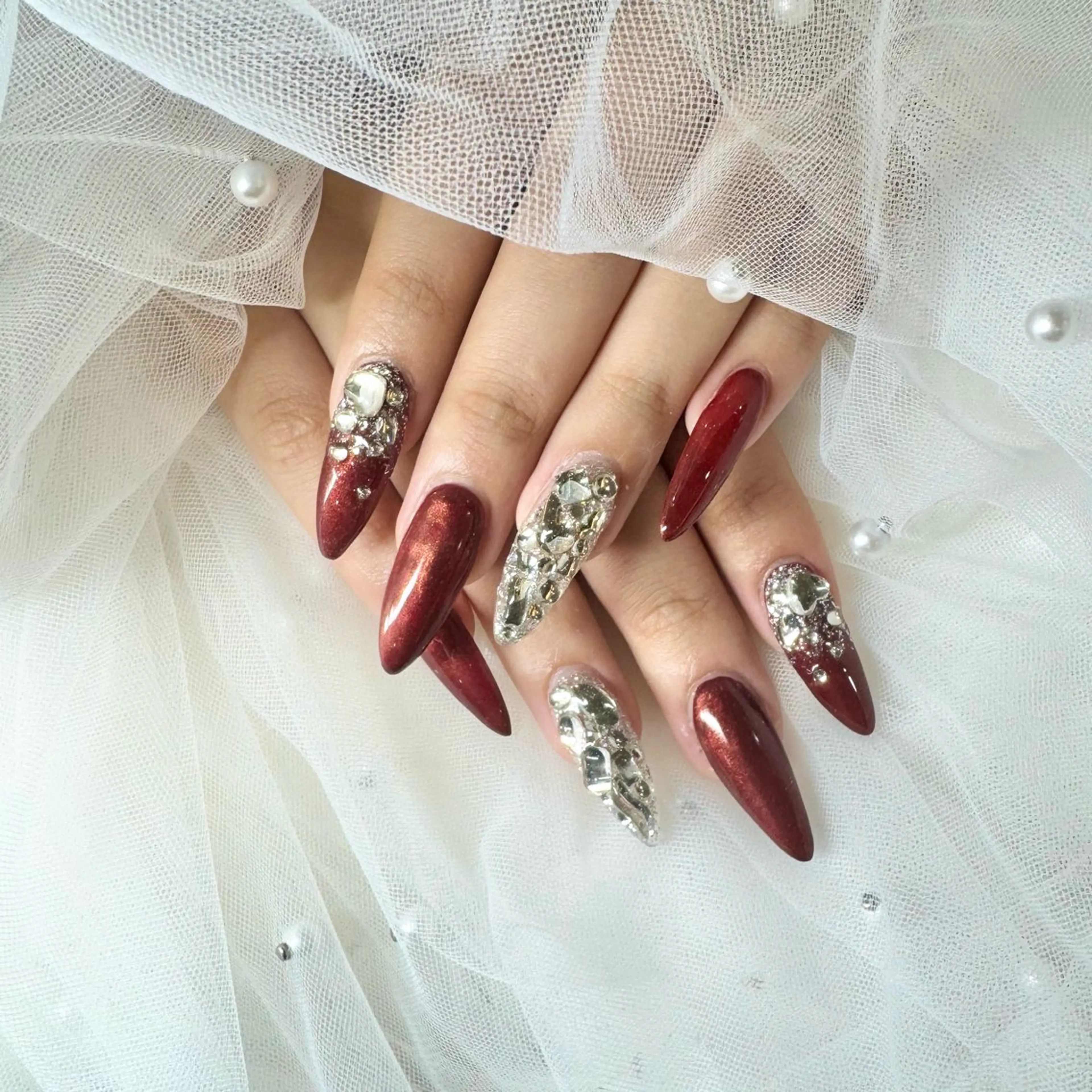 ネイル アートネイル 冬ネイル AYAKA🩵難波♡ 韓国ネイルで可愛く♡のネイルデザイン