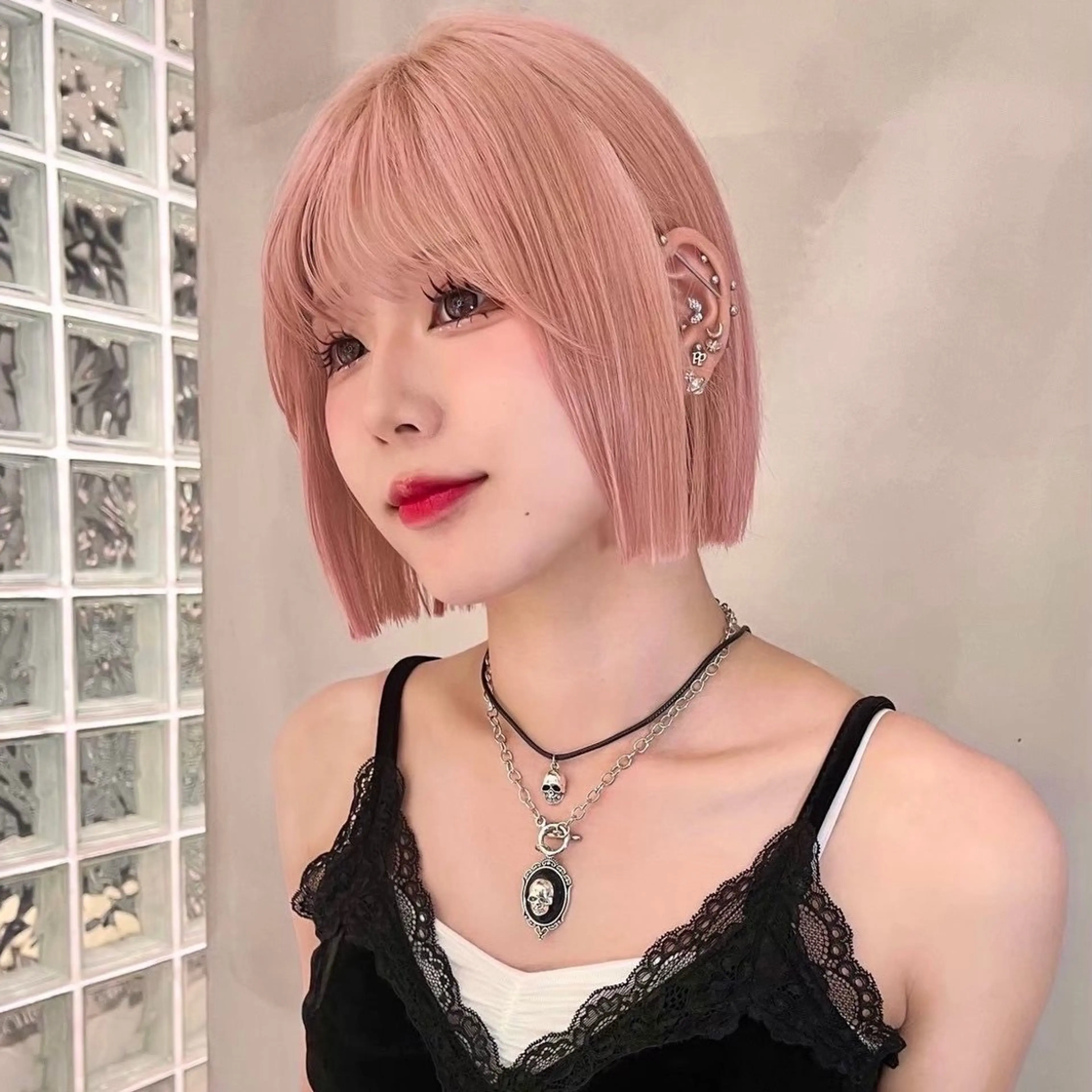 ショート カラー ピンクカラー ボブ ハイトーン/水素 honoka🌺のヘアスタイル