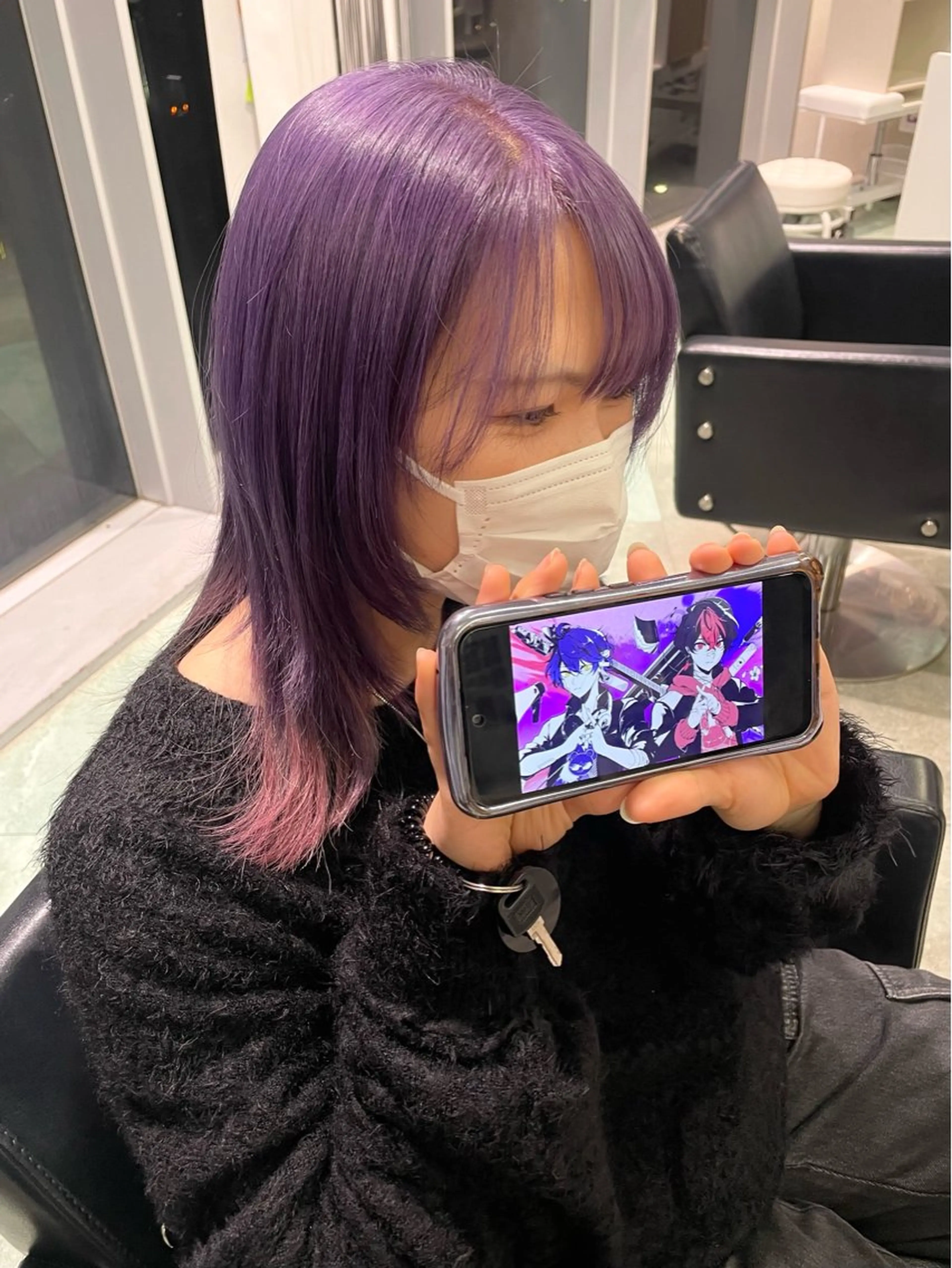 セミロング カラー 🍭ハイトーン/ デザインカラー🦄のヘアスタイル