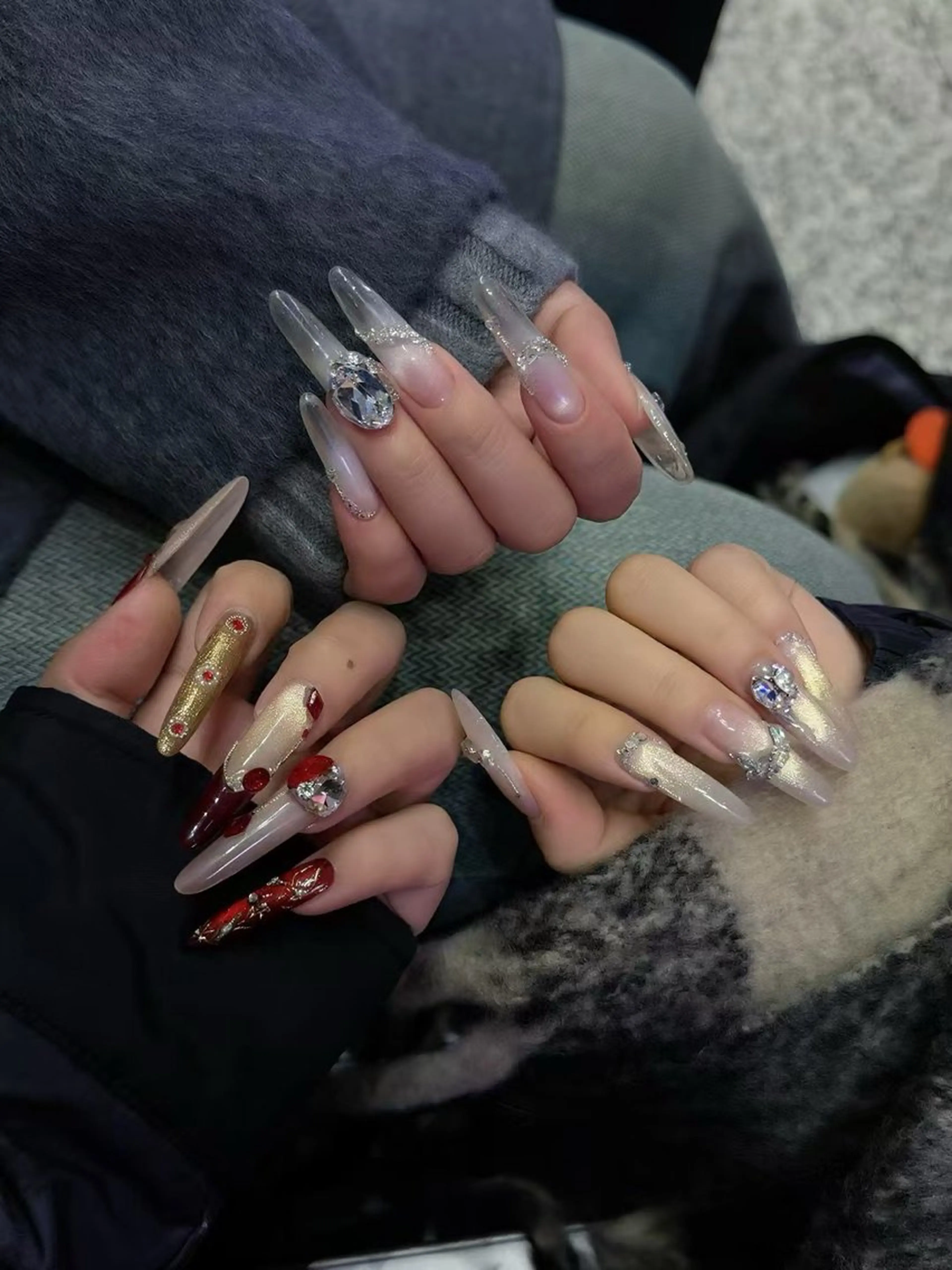 ロング めぐみのネイルサロン スタッフ練習のネイルデザイン