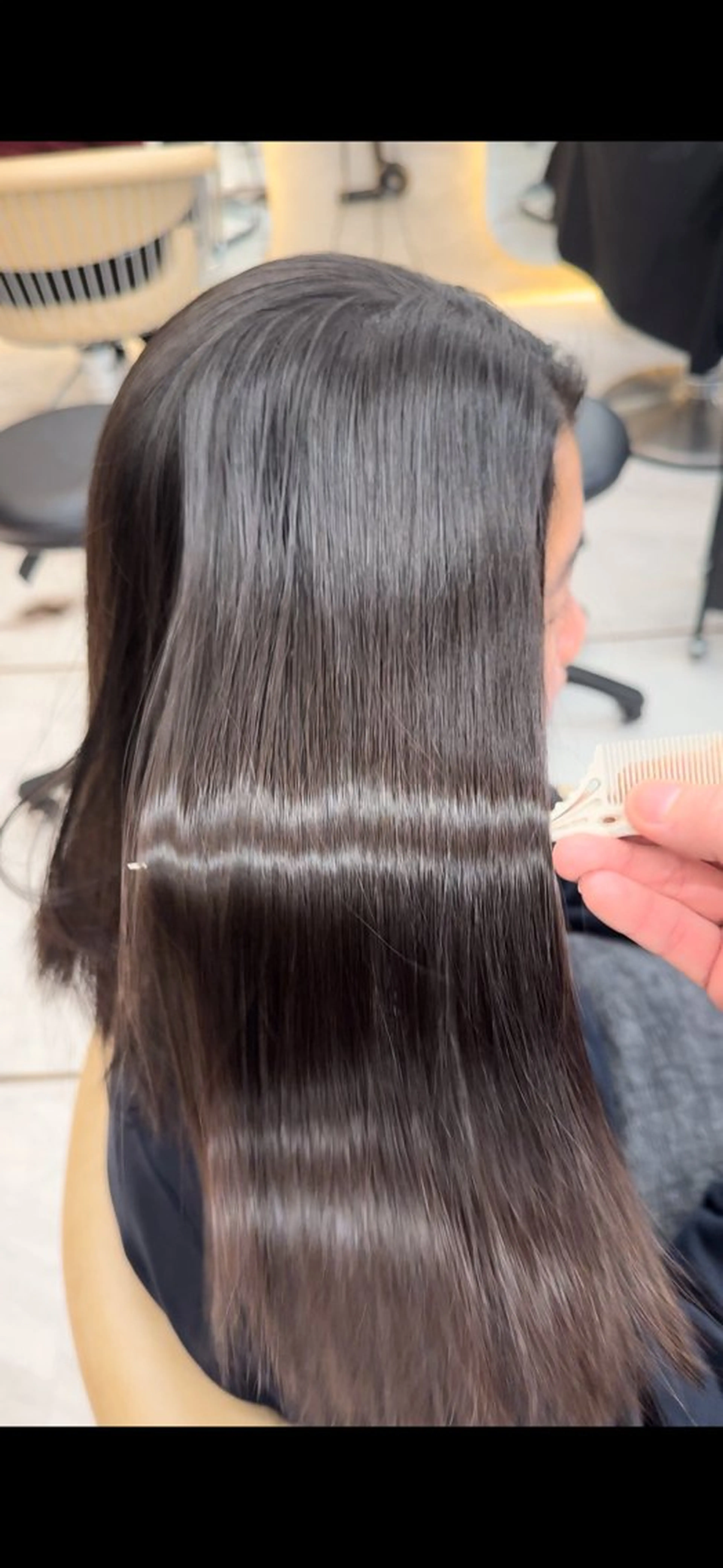 ミディアム カット ヘアカラー 縮毛矯正 トリートメント レイヤー/韓国❣️ 髪質改善/e_kiのヘアスタイル