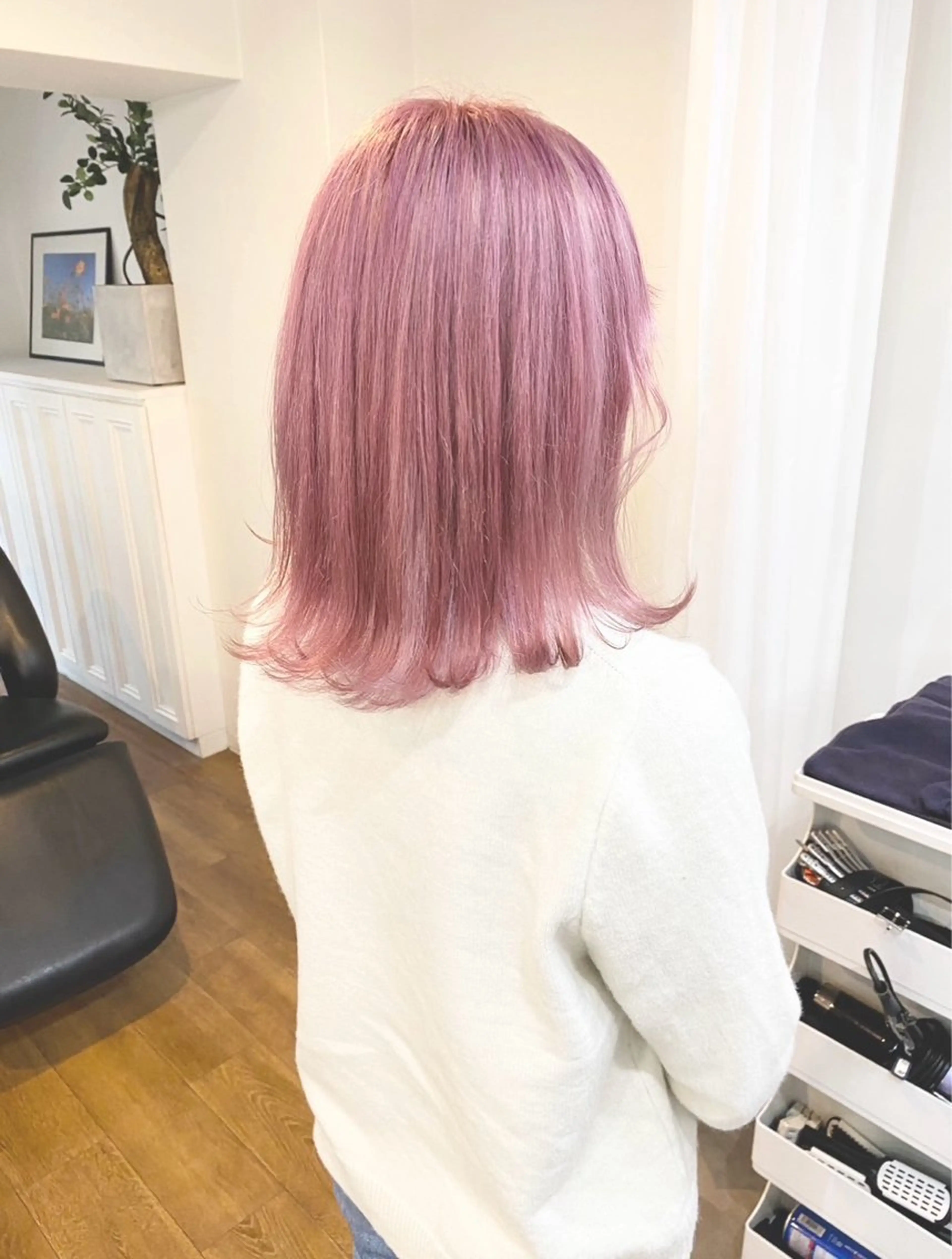 ミディアム カラー ブリーチ ピンクカラー ヘアカラー 名古屋/髪質改善 /ミサトのヘアスタイル