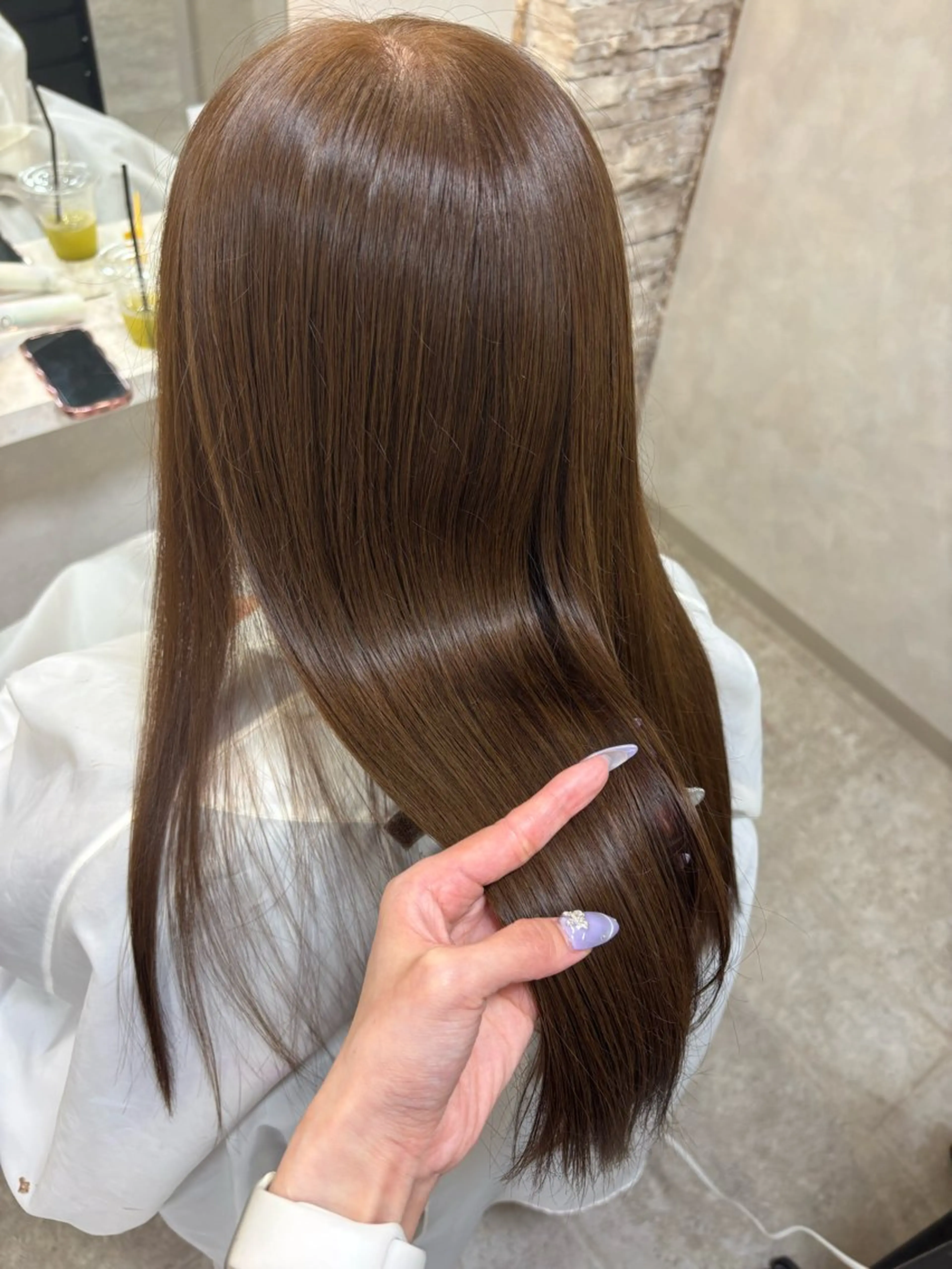 ロング カラー ブラウンカラー マロンブラウン トリートメント 韓国ヘア♡髪質改善♡ エクステ♡YUKIのヘアスタイル