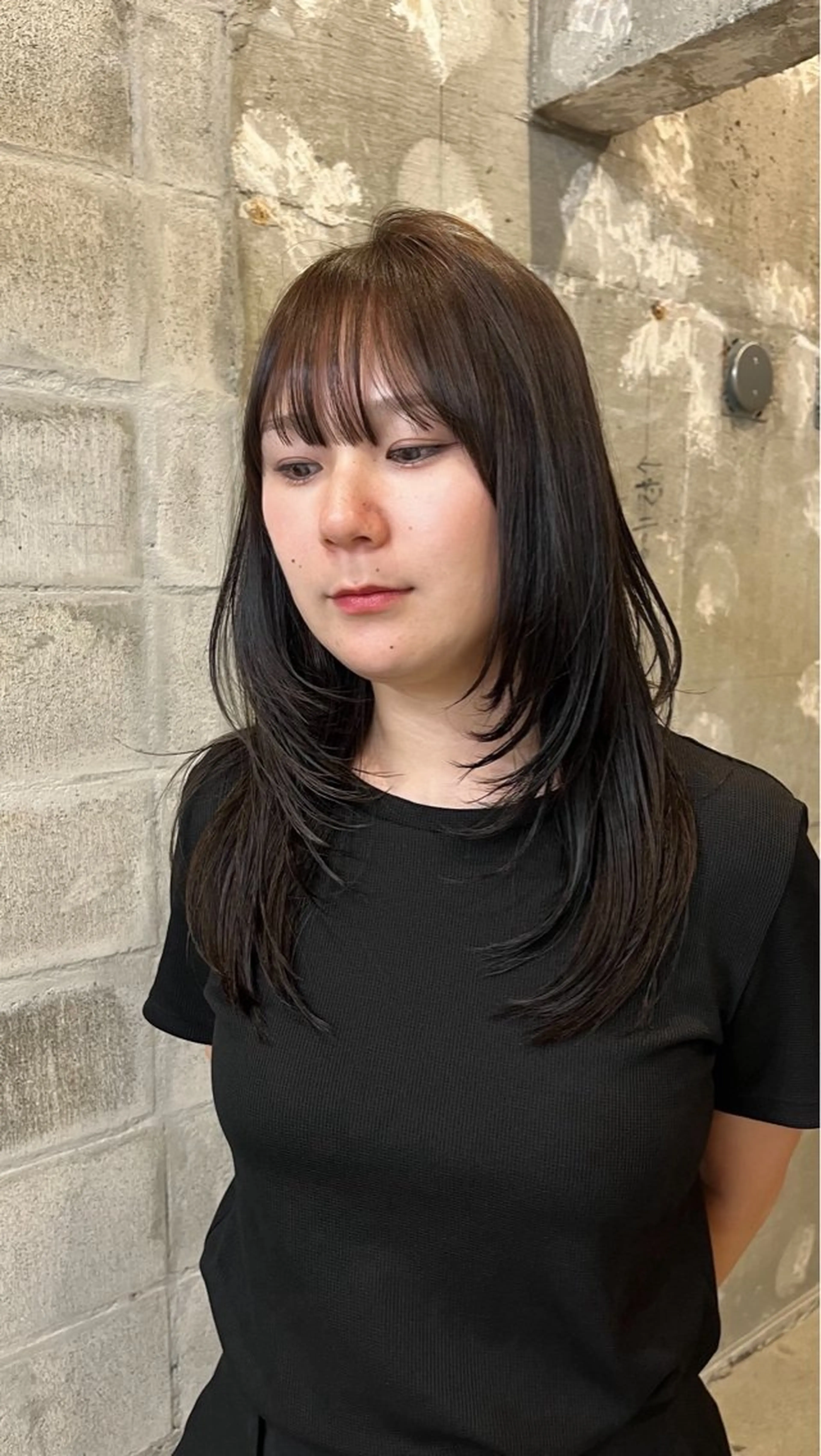 セミロング カット ヘアカラー riko／ SYS by fitのヘアスタイル