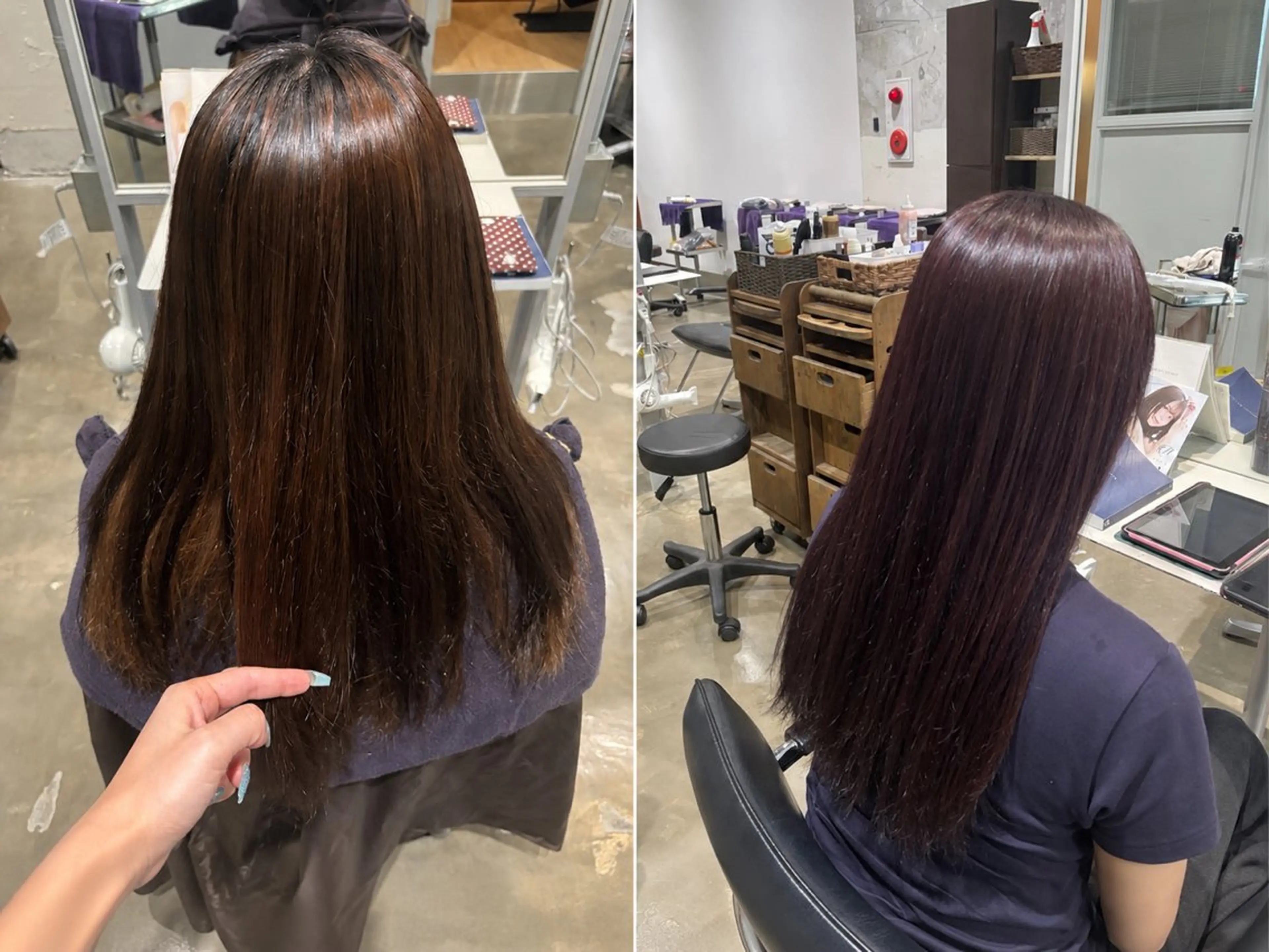 ロング カラー ブリーチ ブラウンカラー 透明感カラー ラベンダーカラー ヘアカラー トリートメント Helena ゆりあのヘアスタイル