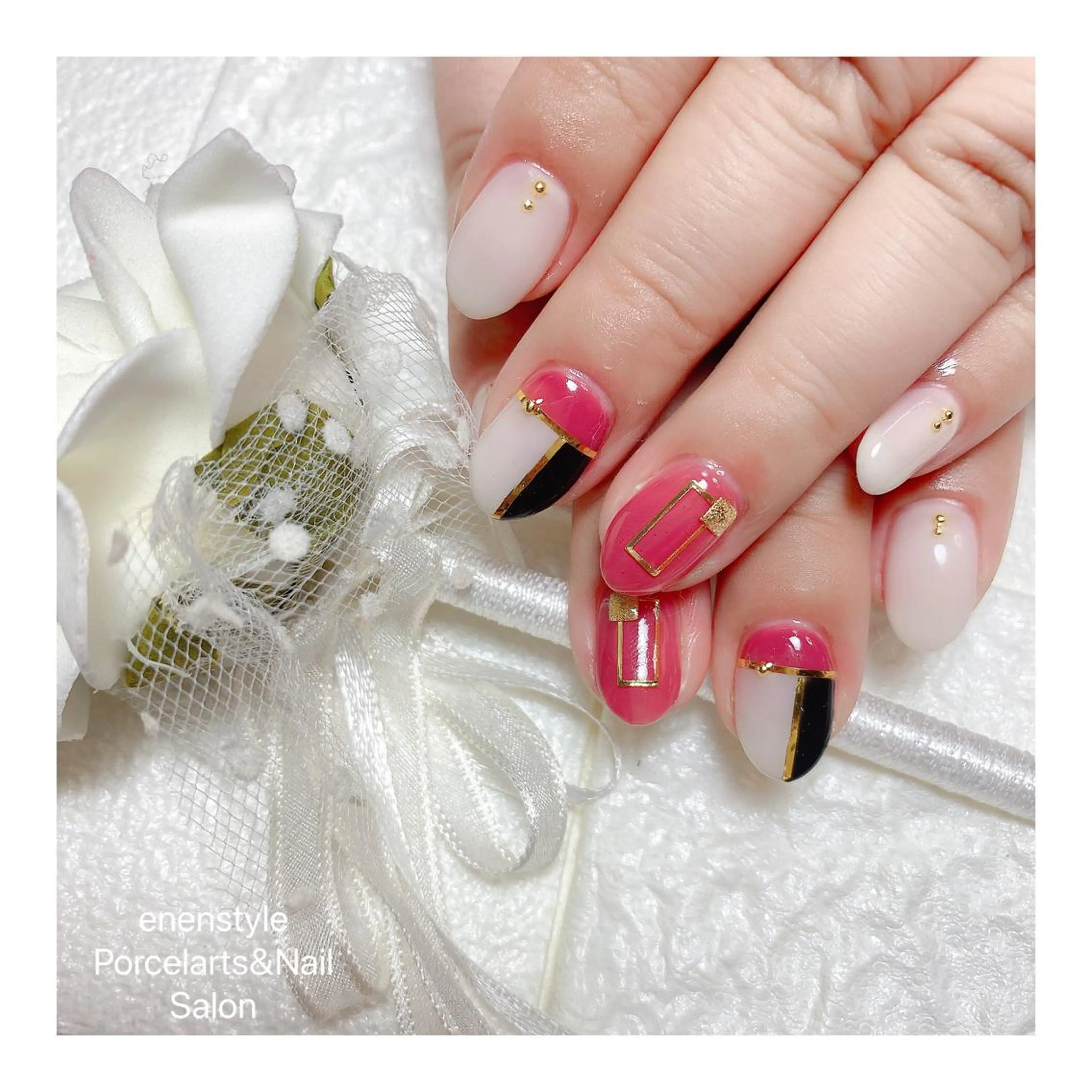 ミディアム ネイル ハンドネイル 👑enen style👑のネイルデザイン