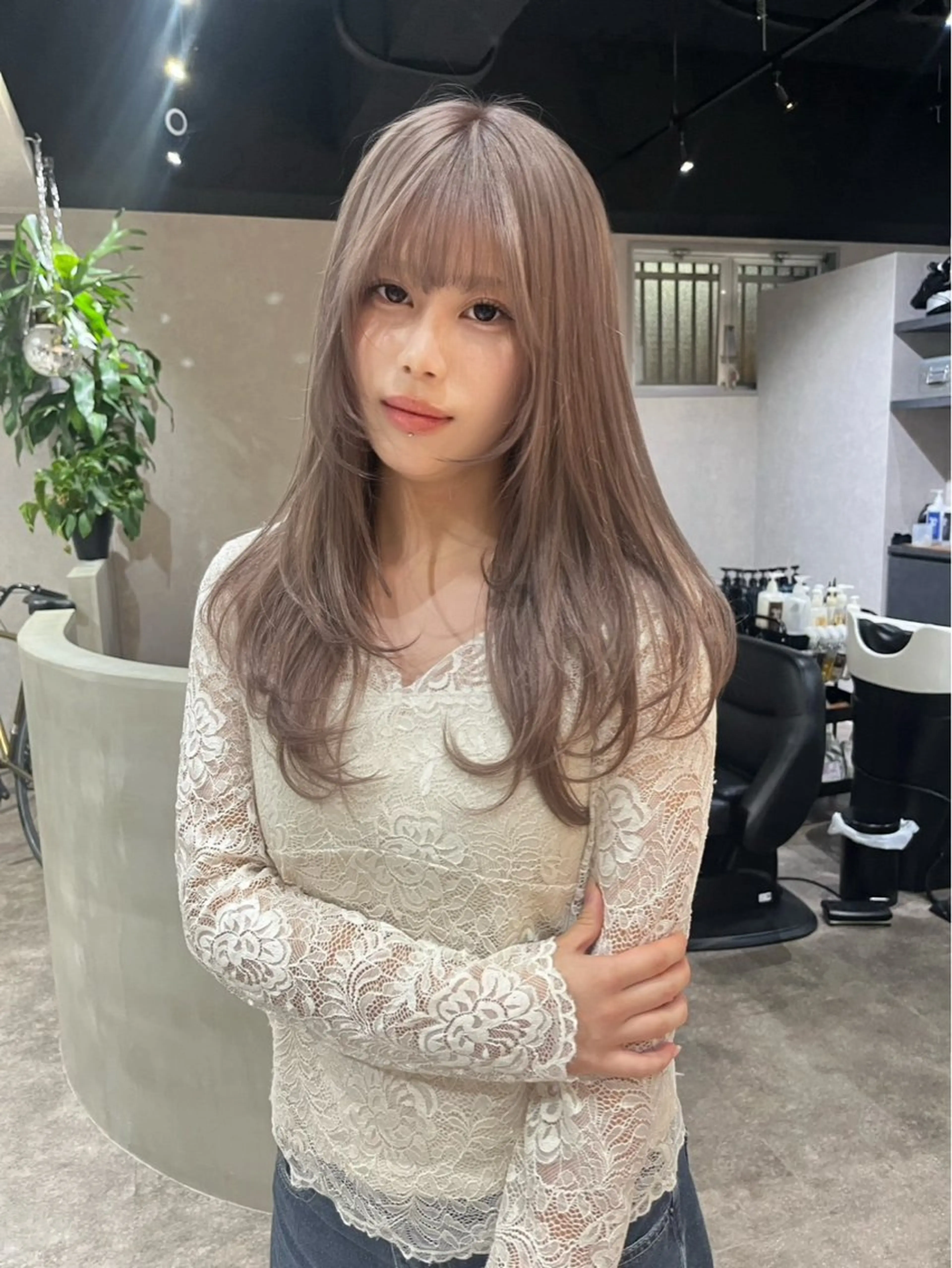 ロング カット ヘアカラー トリートメント qpula クプラのヘアスタイル