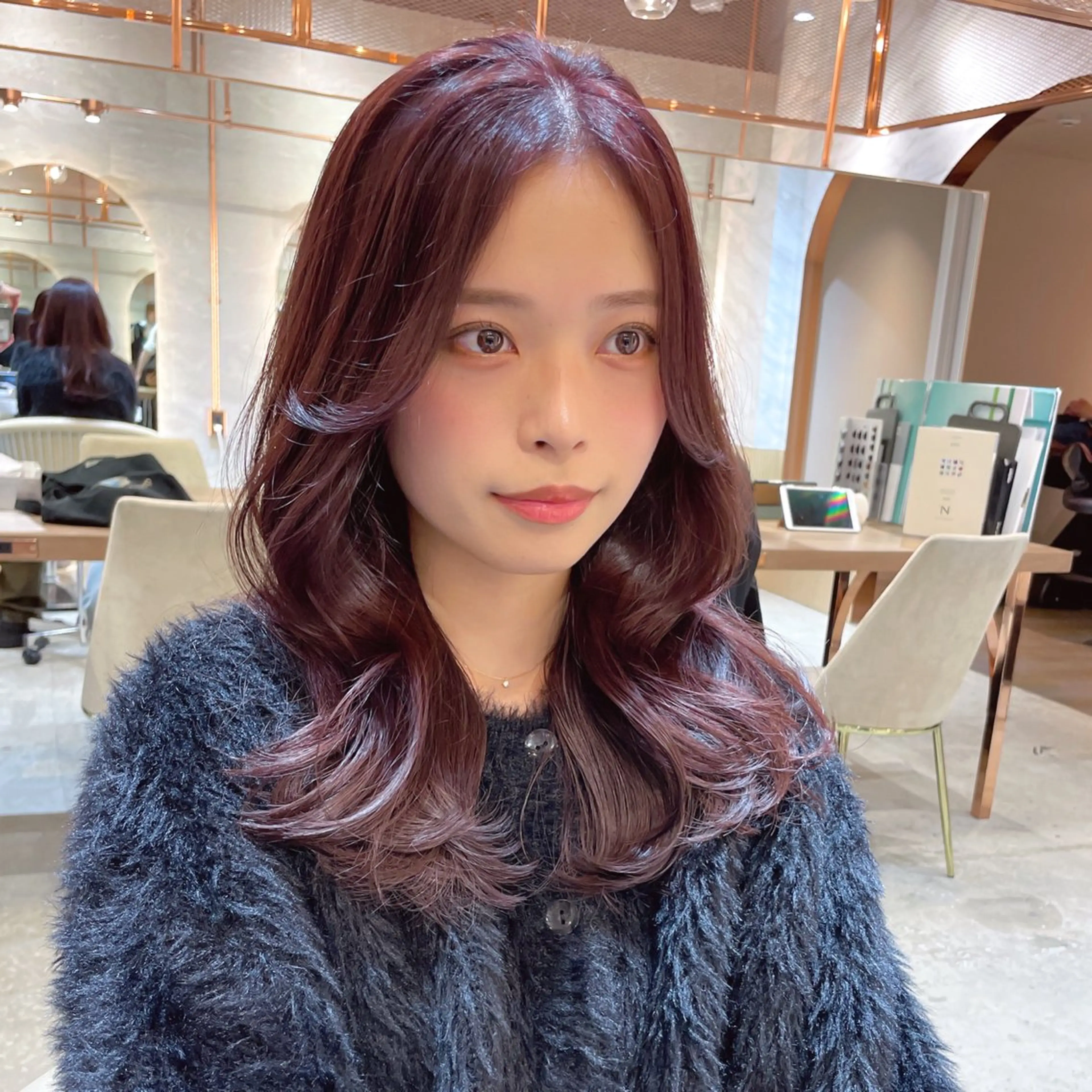 セミロング カラー カット ヘアカラー 縮毛矯正 トリートメント レイヤー/韓国ヘア 縮毛矯正🫧鈴木颯のヘアスタイル