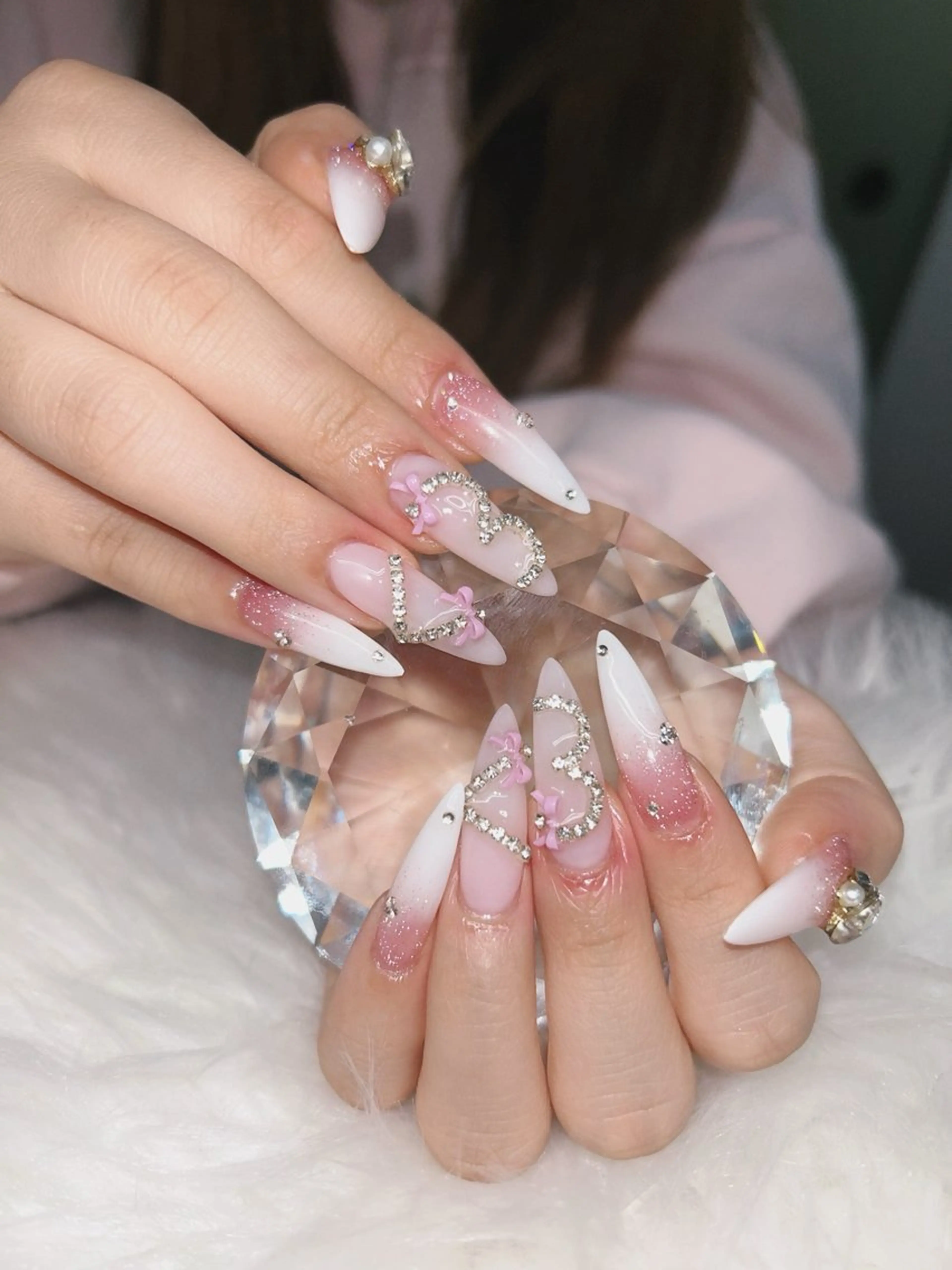 ネイル アートネイル オーロラネイル チークネイル 長さ出し フットネイル Chan nailsのネイルデザイン