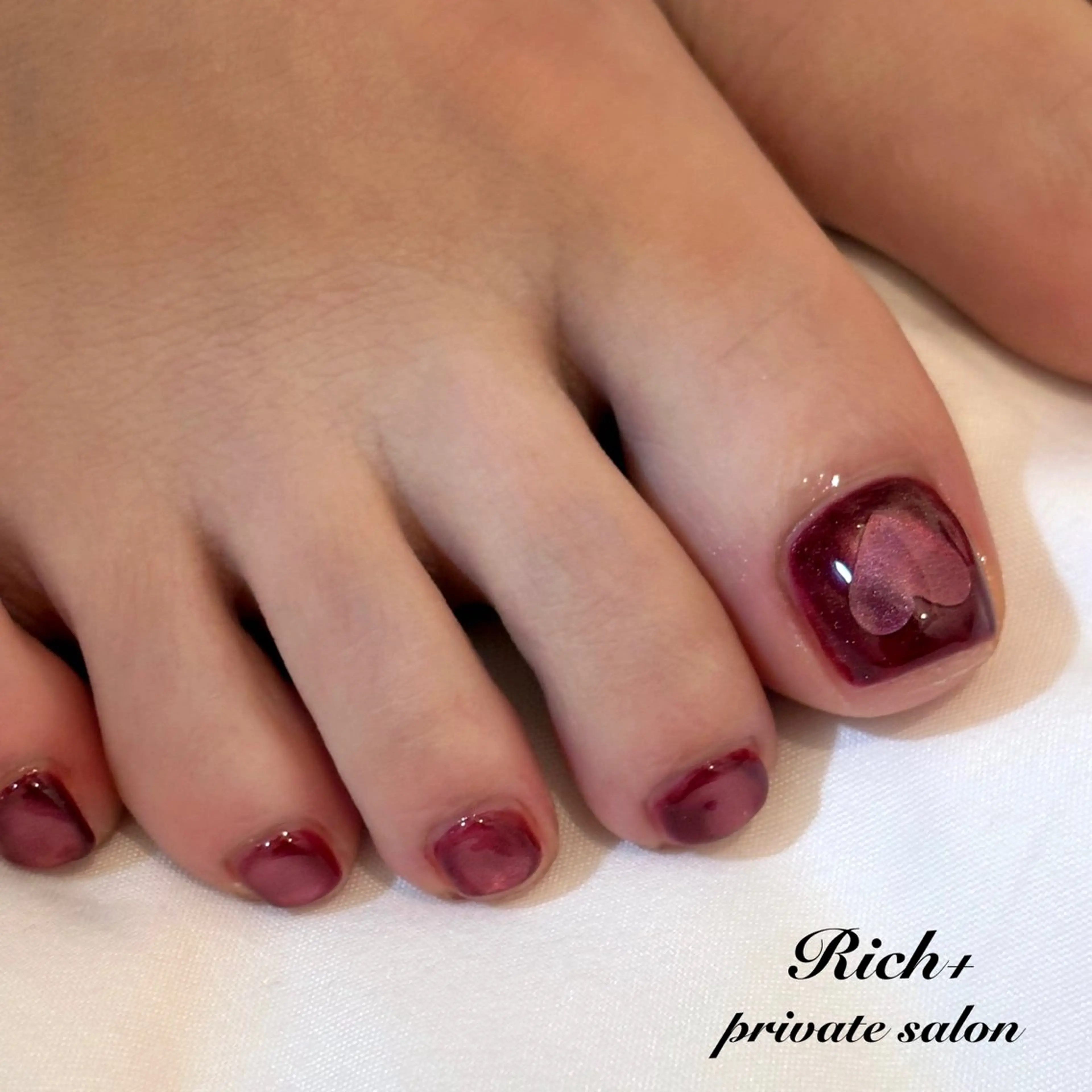 ネイル ハート マグネットネイル フットネイル Rich+nail Mayuのネイルデザイン