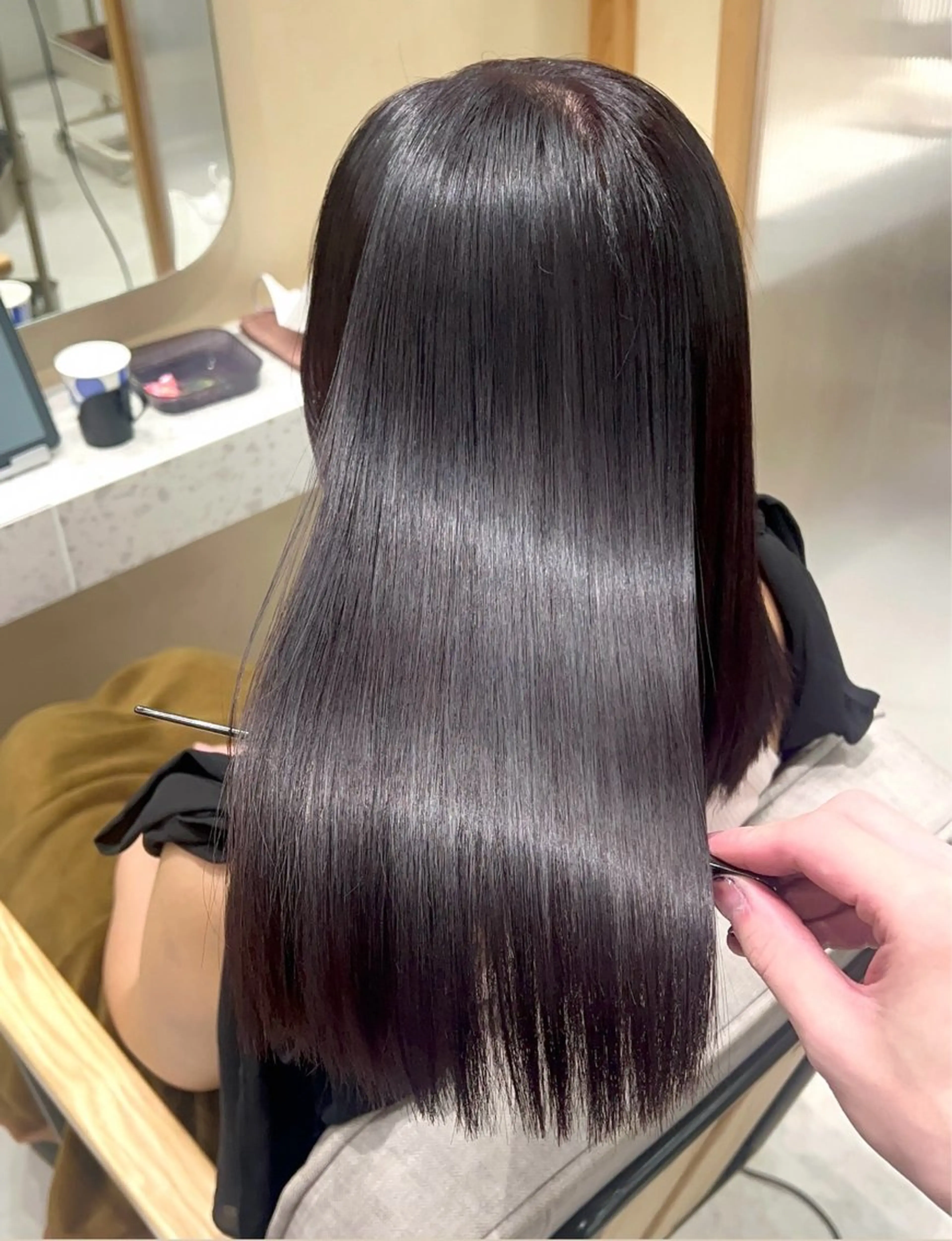 セミロング ラベンダーブラウン 髪質改善 トリートメント ヘアカラー トリートメント 💎髪質改善/艶髪 💎mizuki💎のヘアスタイル